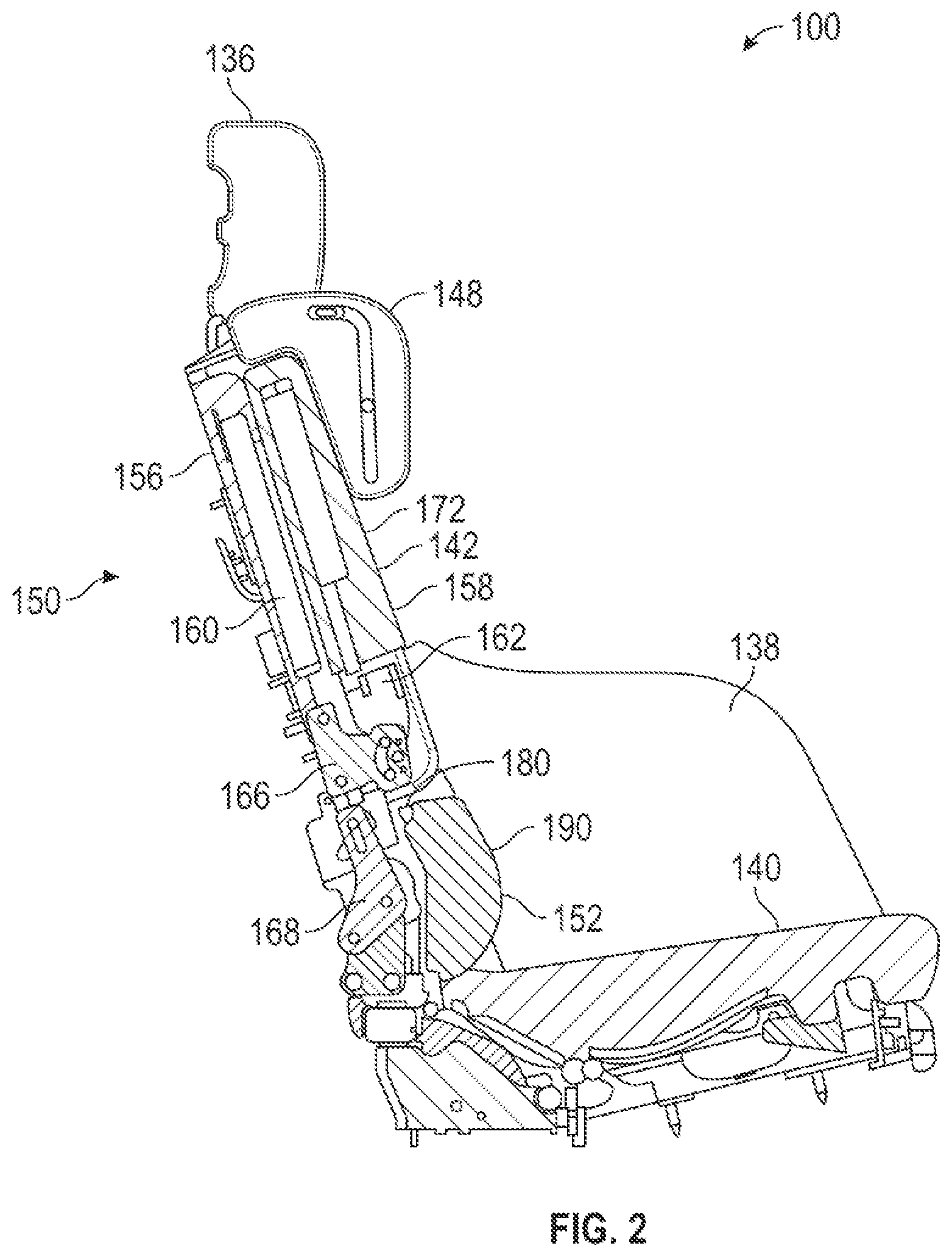 Patent US11772526 Figure 2 – Vehicle seat with center service door