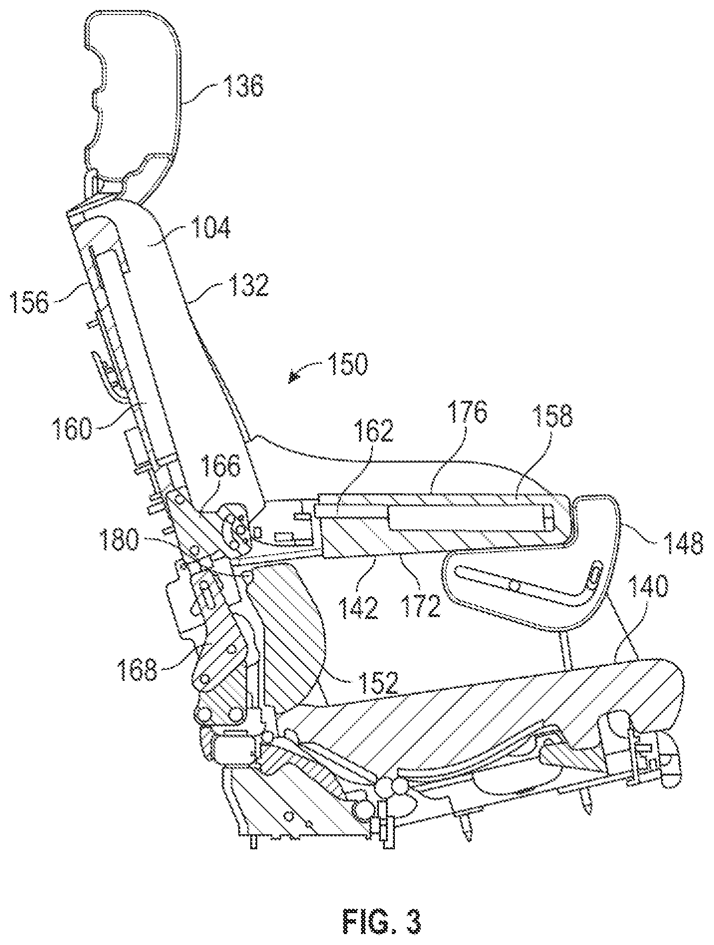 Patent US11772526 Figure 3 – Vehicle seat with center service door