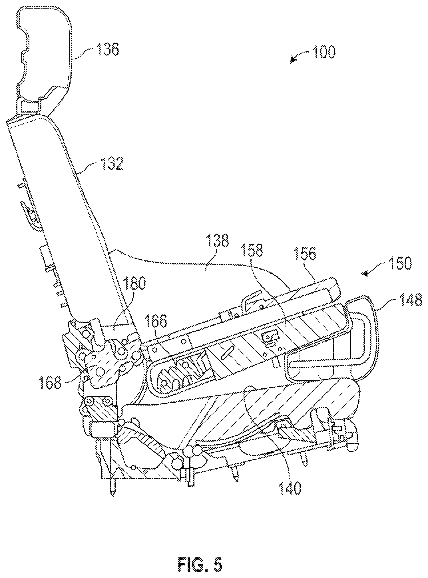 Patent US11772526 Figure 5 – Vehicle seat with center service door
