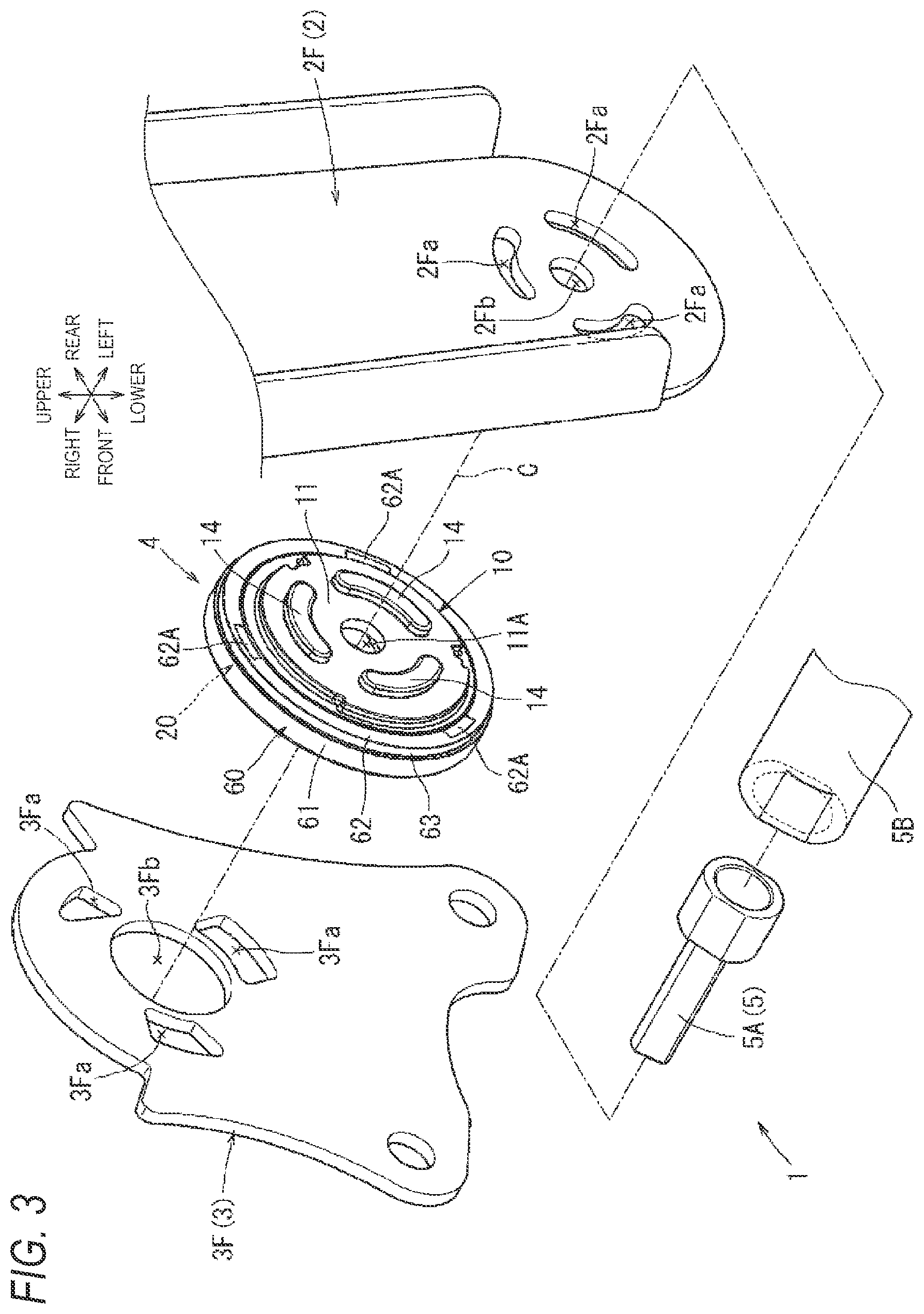 Patent US11772527 Figure 3 – Seat reclining device for vehicle