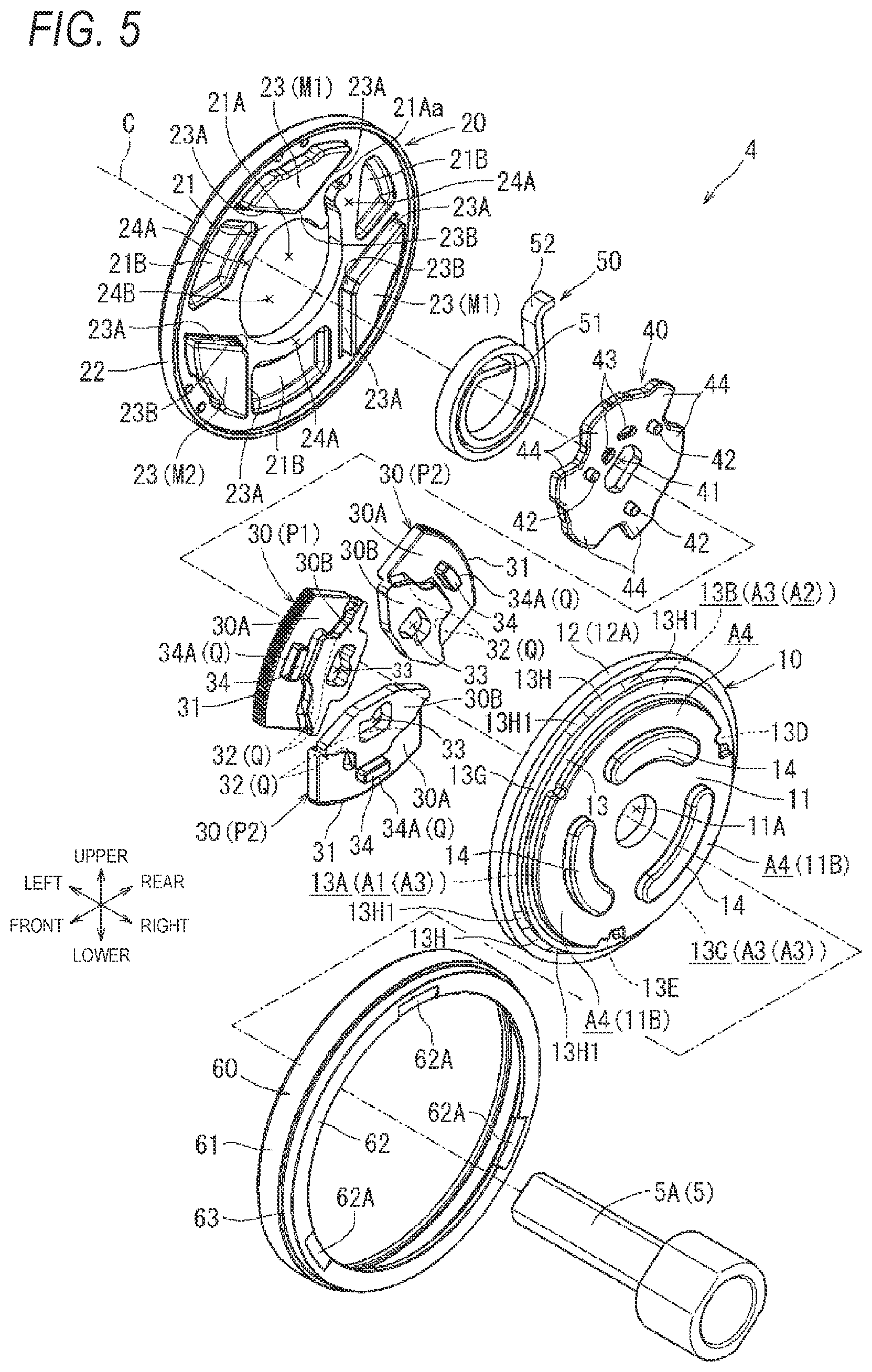 Patent US11772527 Figure 5 – Seat reclining device for vehicle