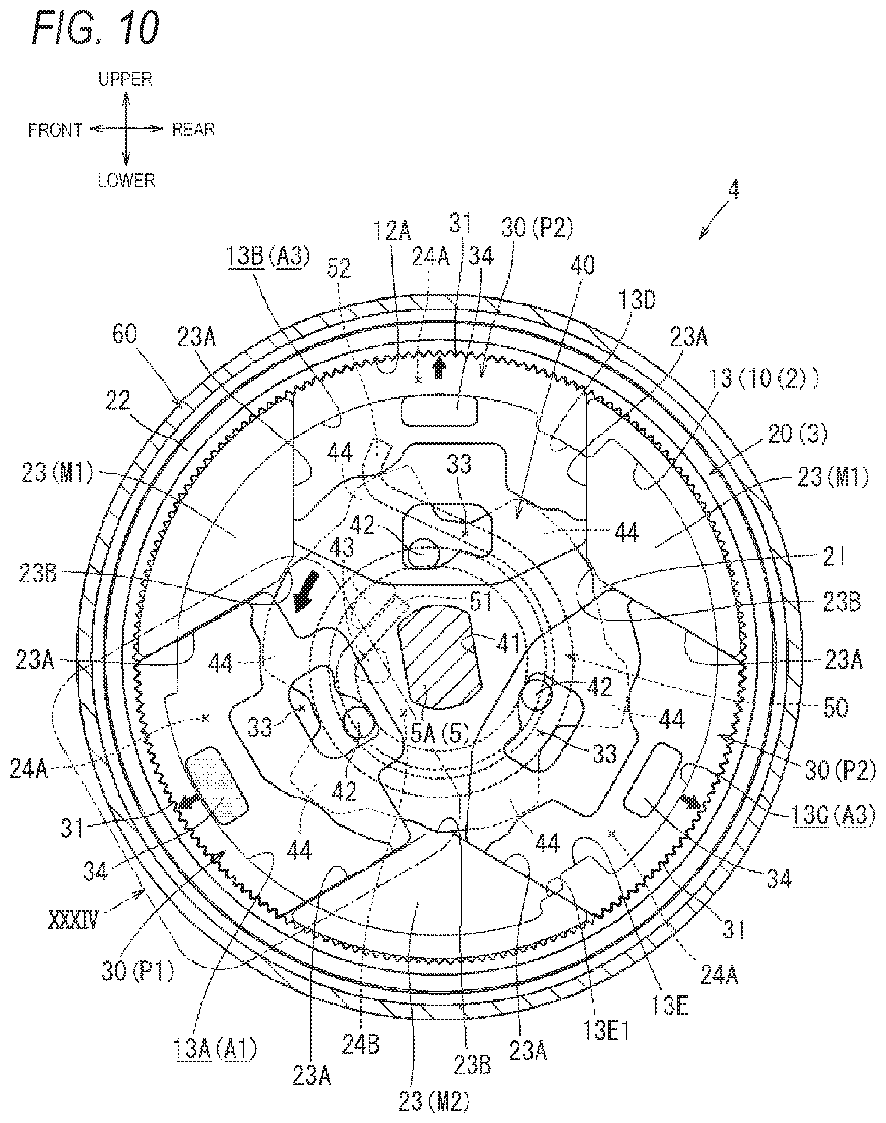 Patent US11772527 Figure 10 – Seat reclining device for vehicle