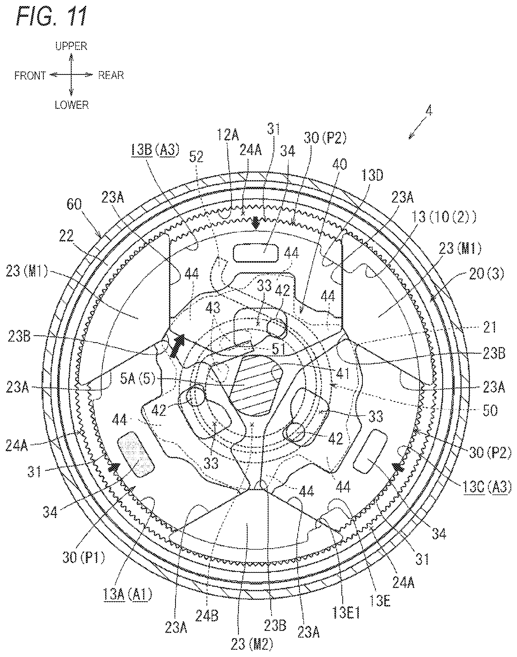 Patent US11772527 Figure 11 – Seat reclining device for vehicle