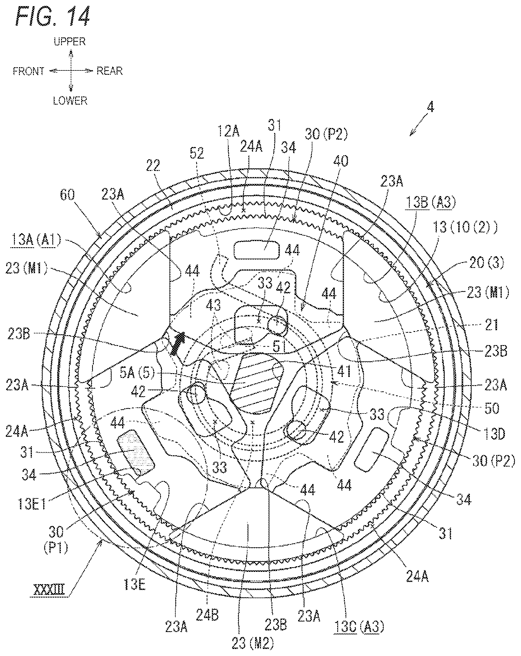 Patent US11772527 Figure 14 – Seat reclining device for vehicle