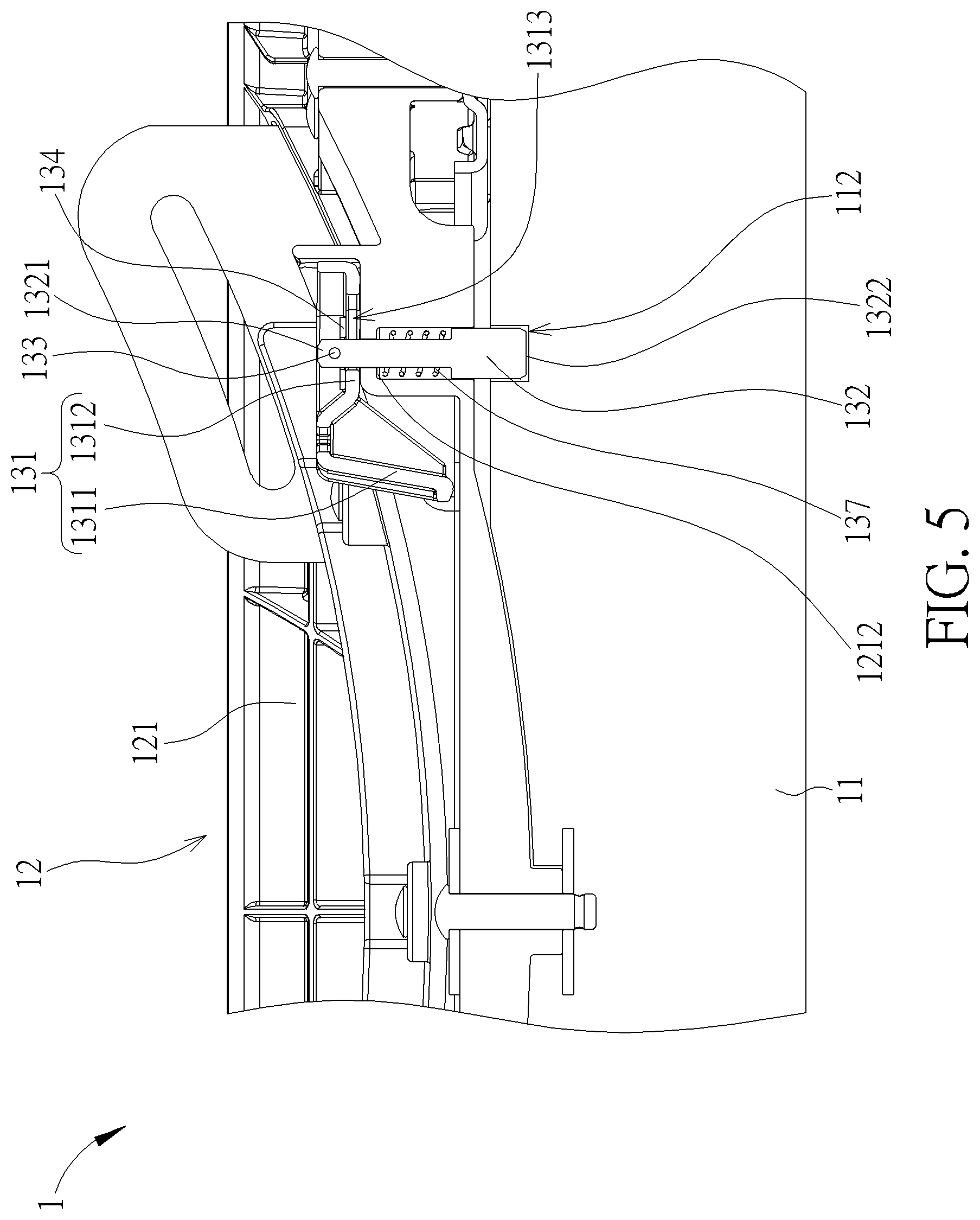 Patent US11772529 Figure 5 – Child safety seat and related spin lock mechanism