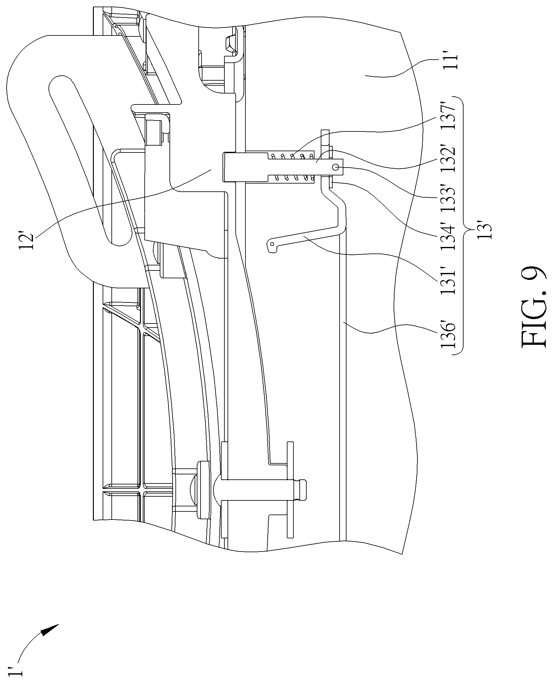 Patent US11772529 Figure 9 – Child safety seat and related spin lock mechanism