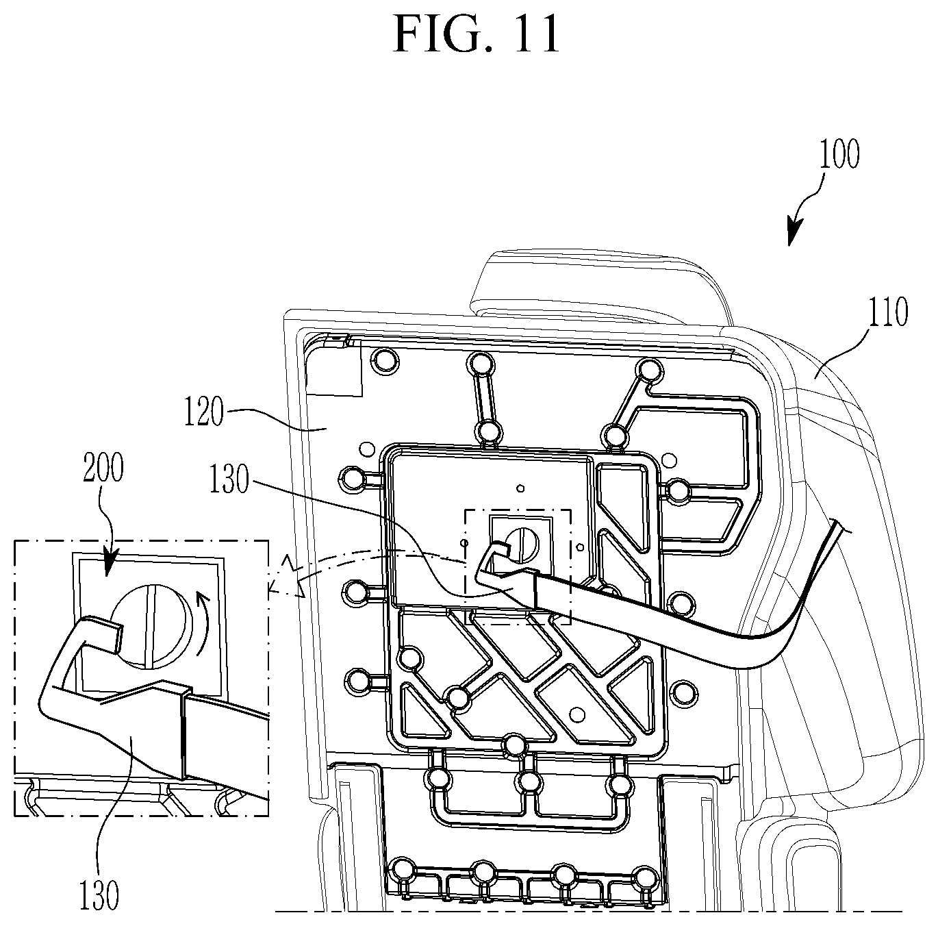 Patent US11772530 Figure 11 – Vehicle seat for mounting child seat