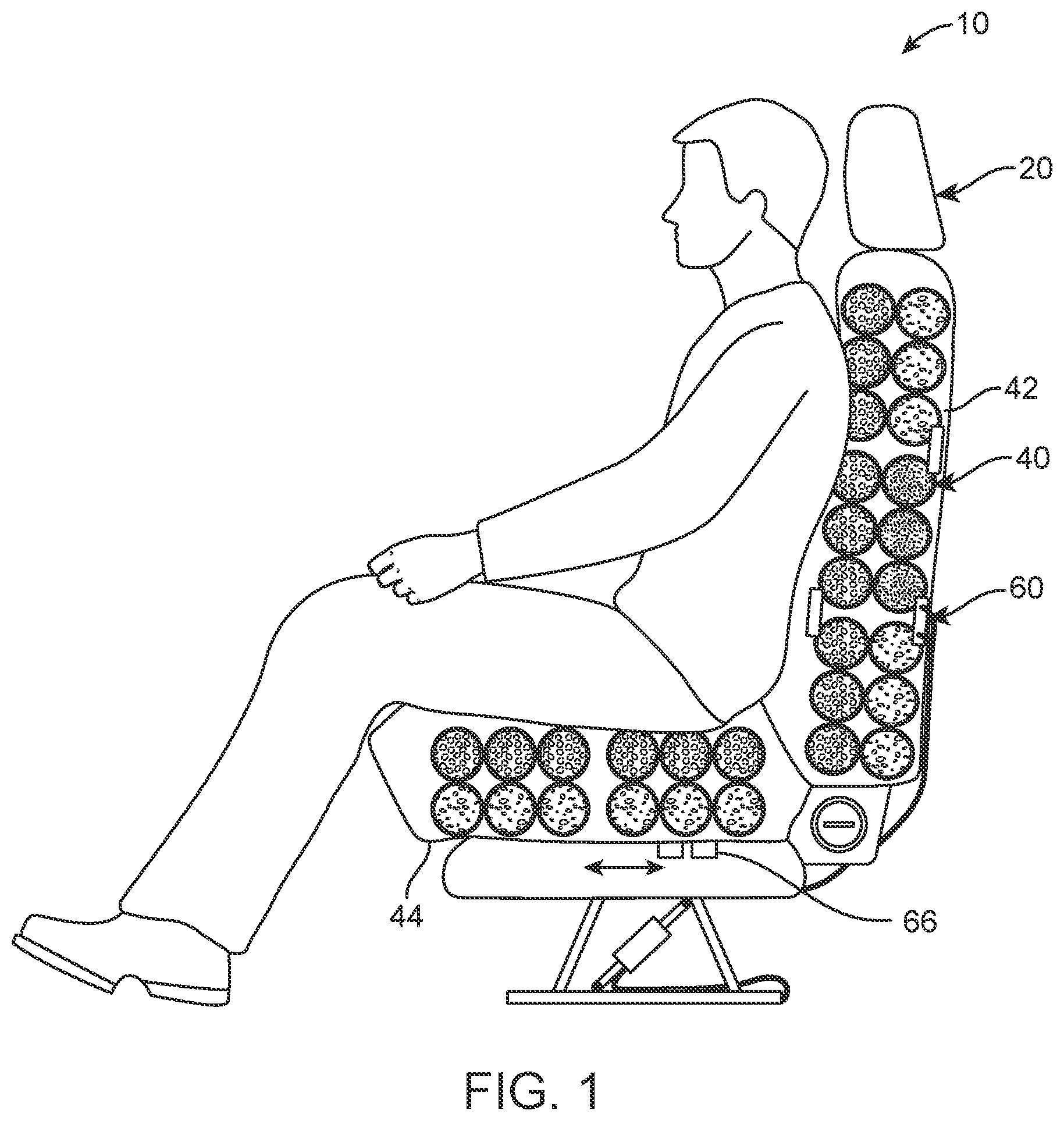 Patent US11772532 — Multi layer seat with inserts — Figure 1