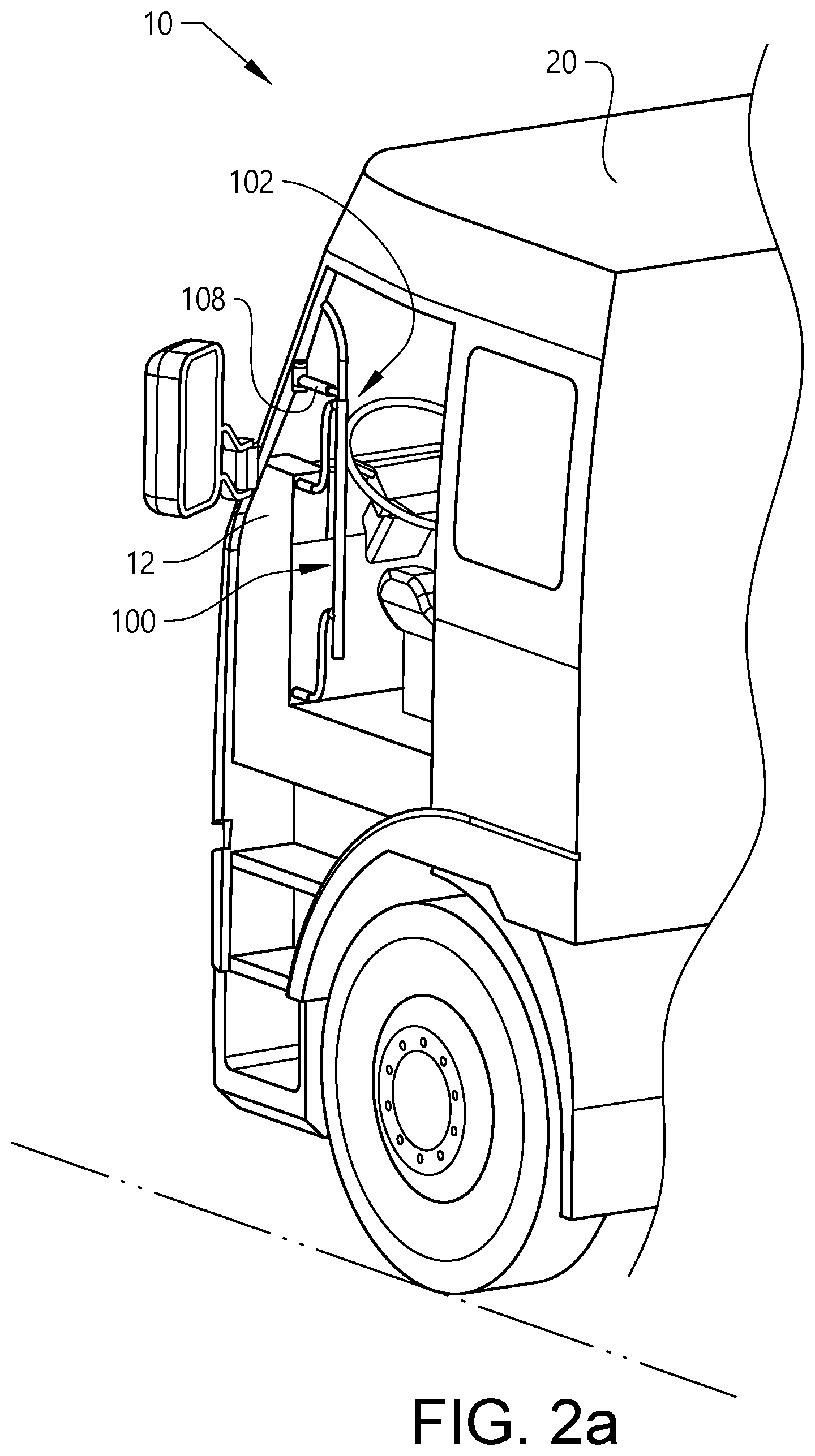 Patent US11772537 Figure 2 – Retractable handrail arrangement