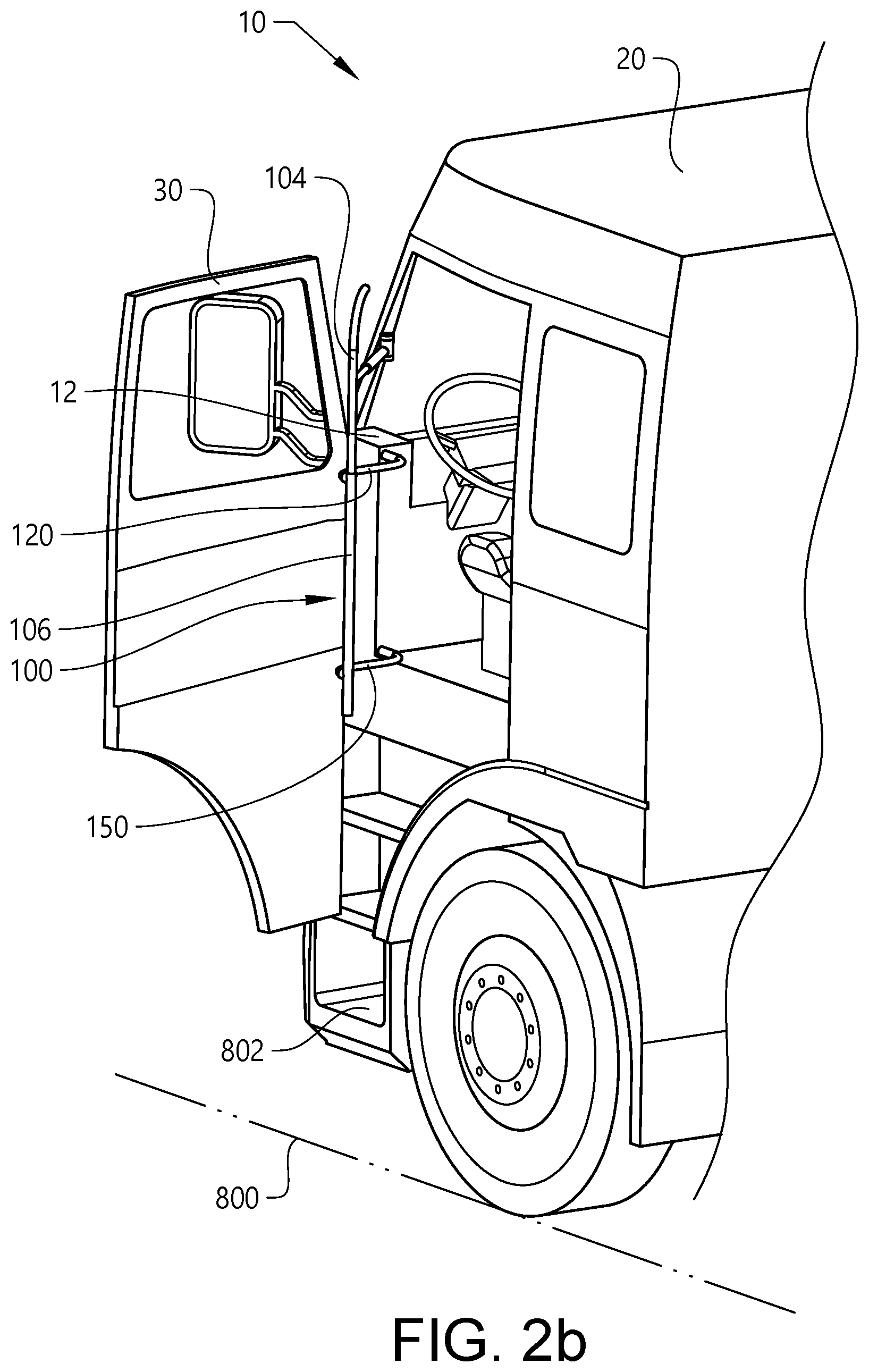 Patent US11772537 Figure 3 – Retractable handrail arrangement
