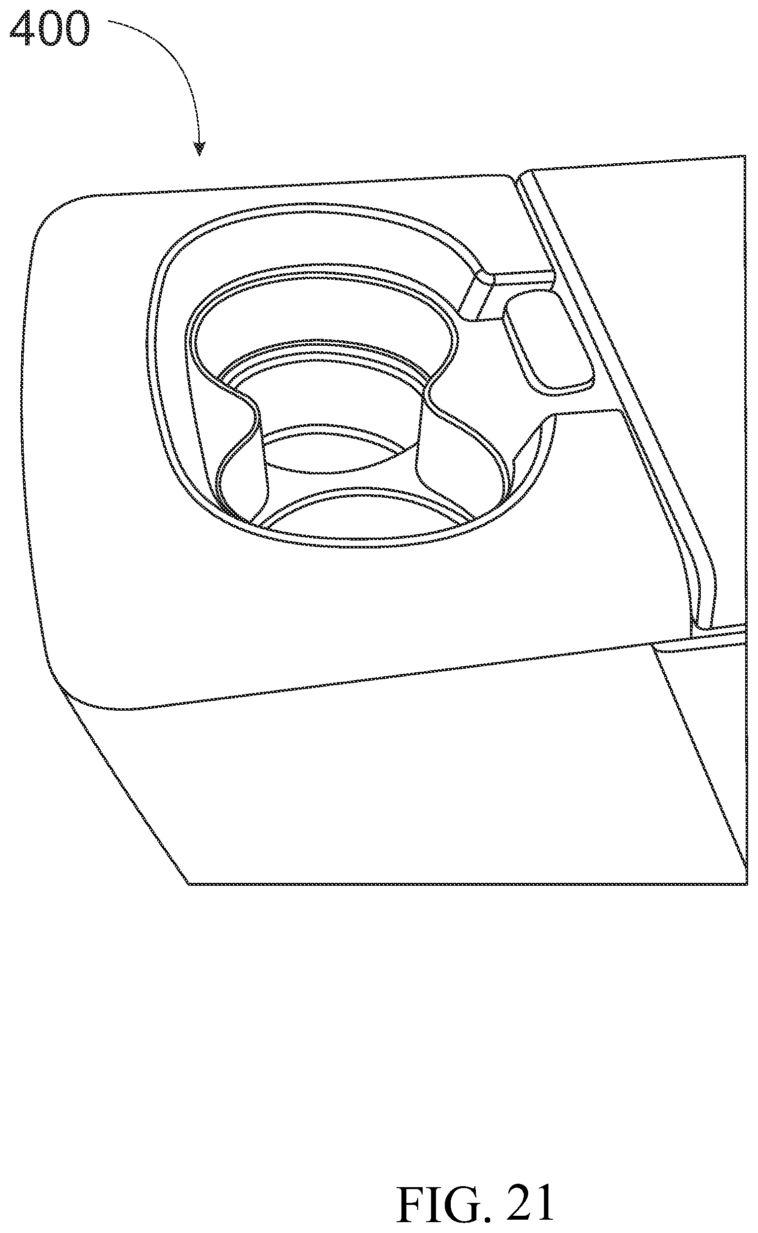 Patent US11772539 Figure 13 – Cupholder and adapter for large containers during vehicle use