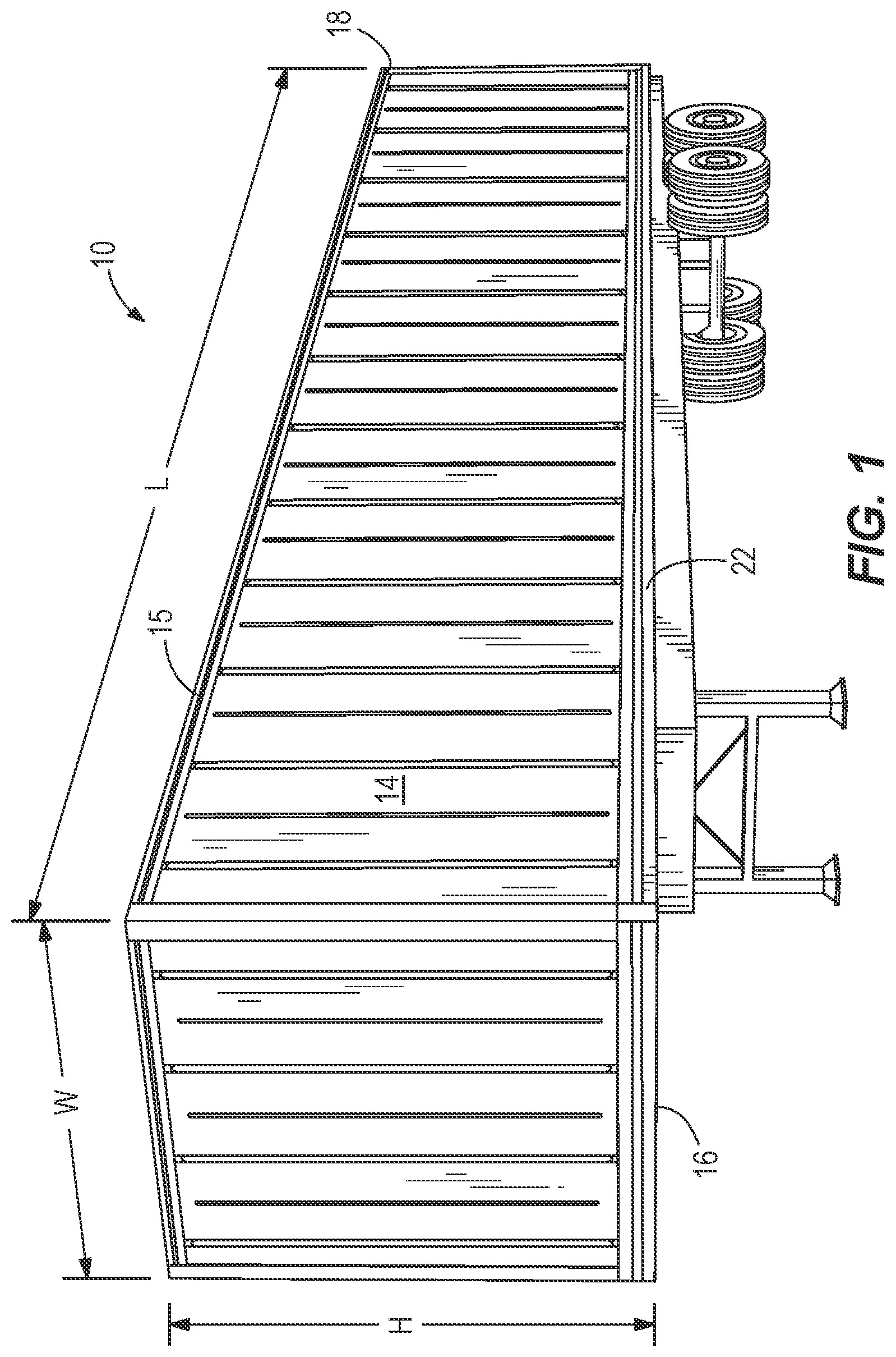 Patent US11772541 — Cargo body wall with logistics tracks — Figure 1