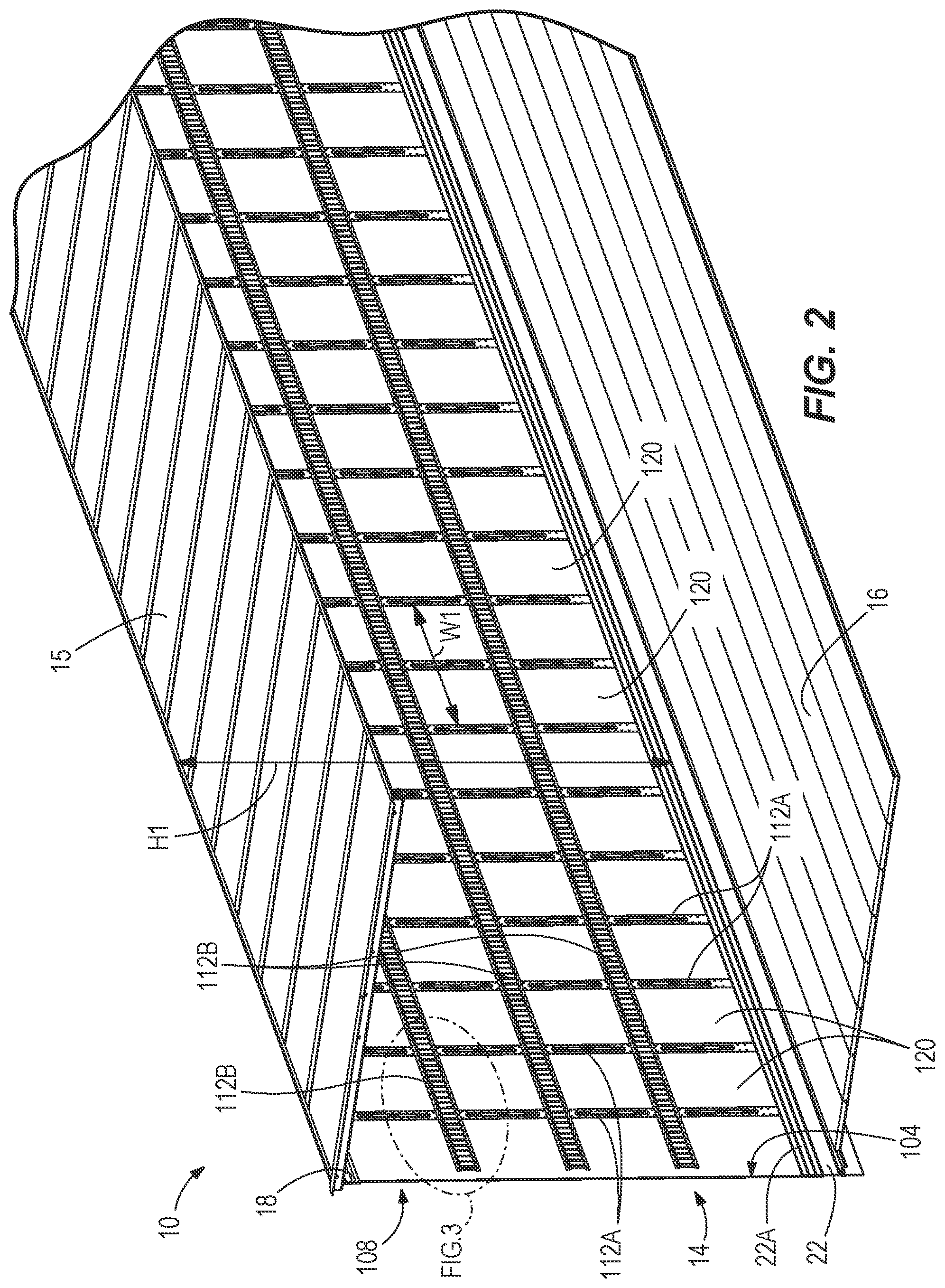 Patent US11772541 Figure 2 – Cargo body wall with logistics tracks