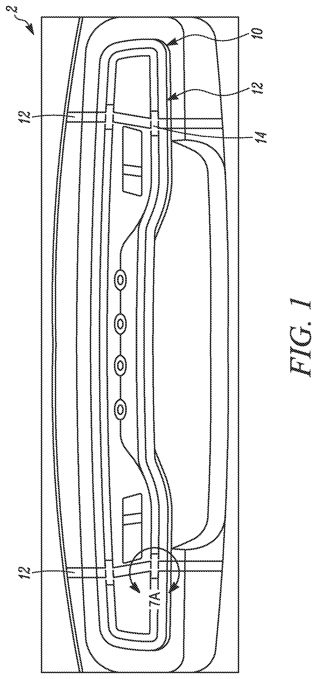 Patent US11772546 Figure 1 – Edge lighting for a continuous illumination appearance