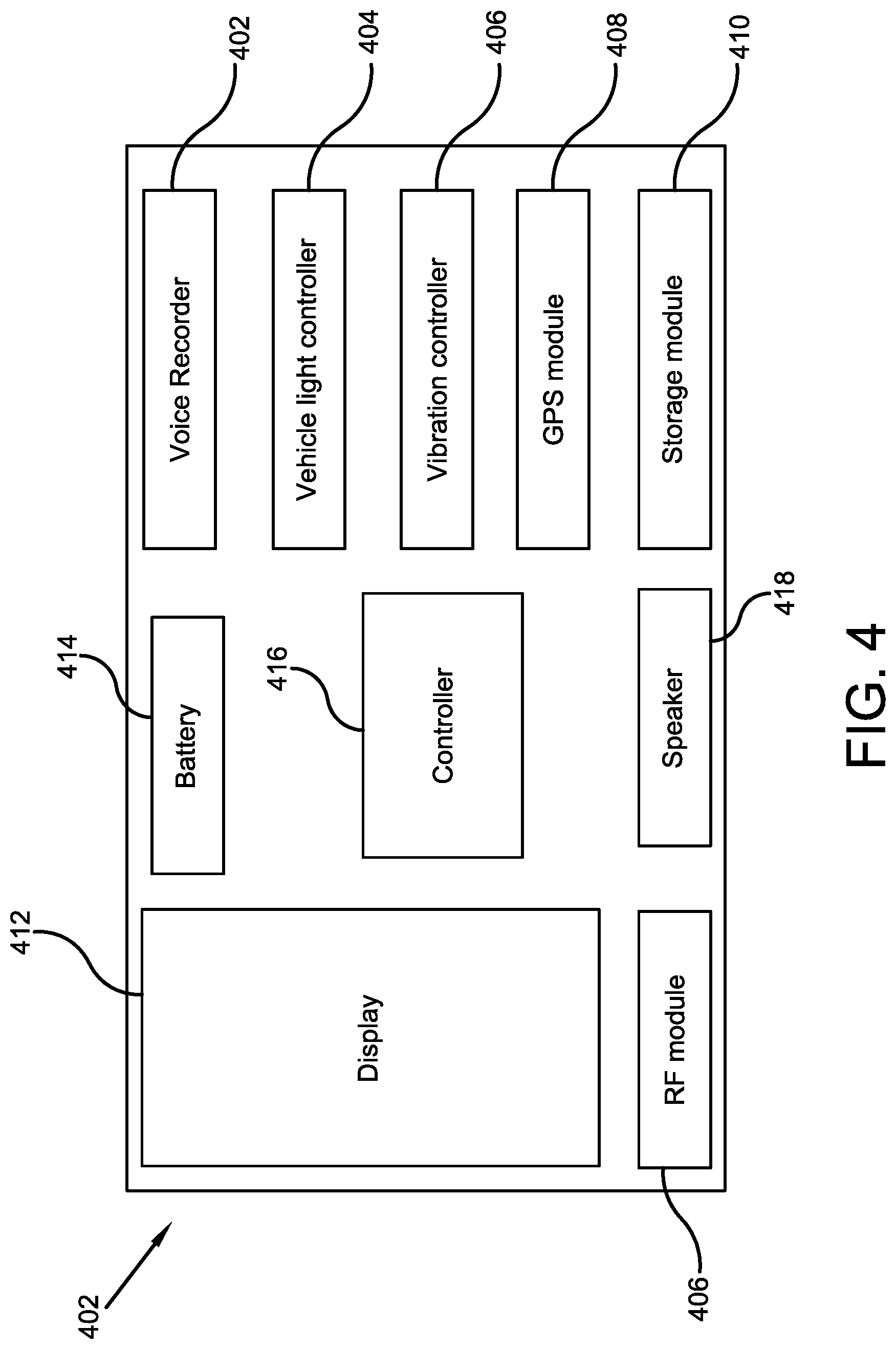 Patent US11772549 Figure 4 – Remote-control device and method for locating a parked vehicle