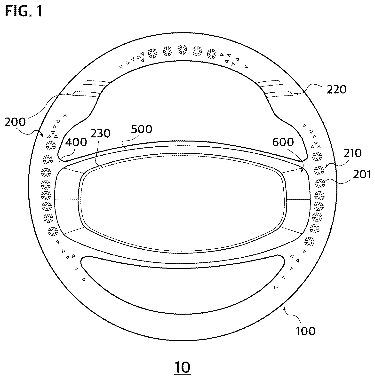 Patent US11772553 Figure 1 – Steering wheel