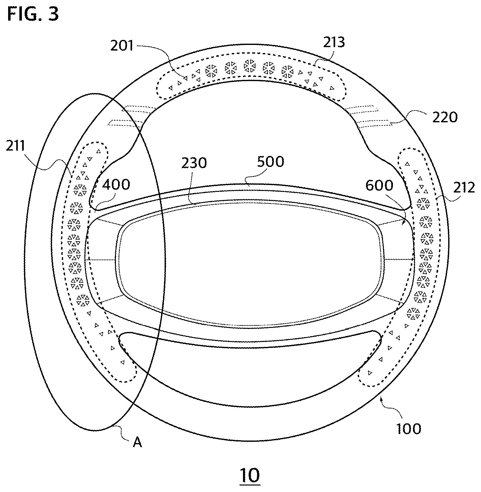 Patent US11772553 Figure 3 – Steering wheel