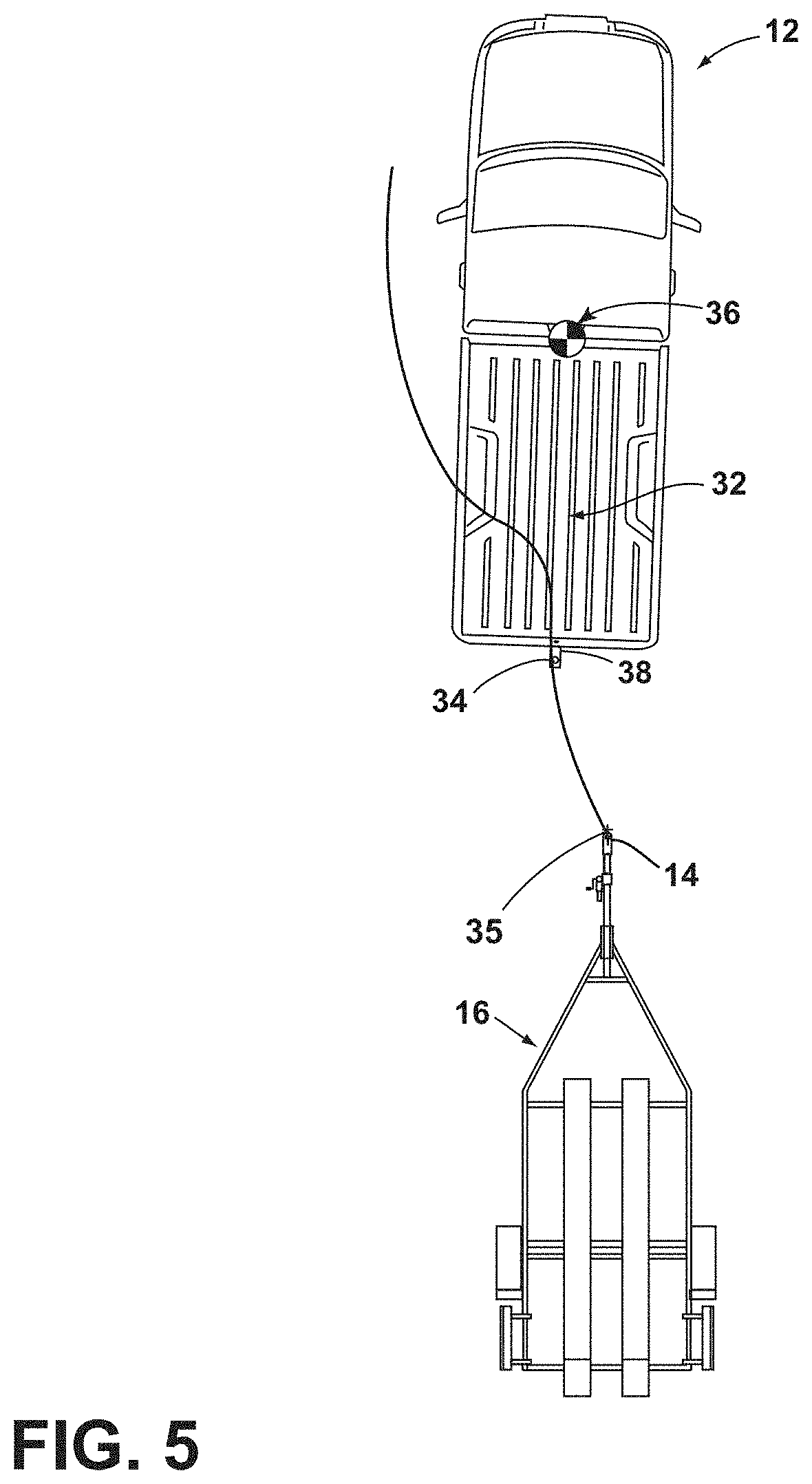 Patent US11772557 Figure 5 – Guided coaching for vehicle positioning to operate an automated hitching feature