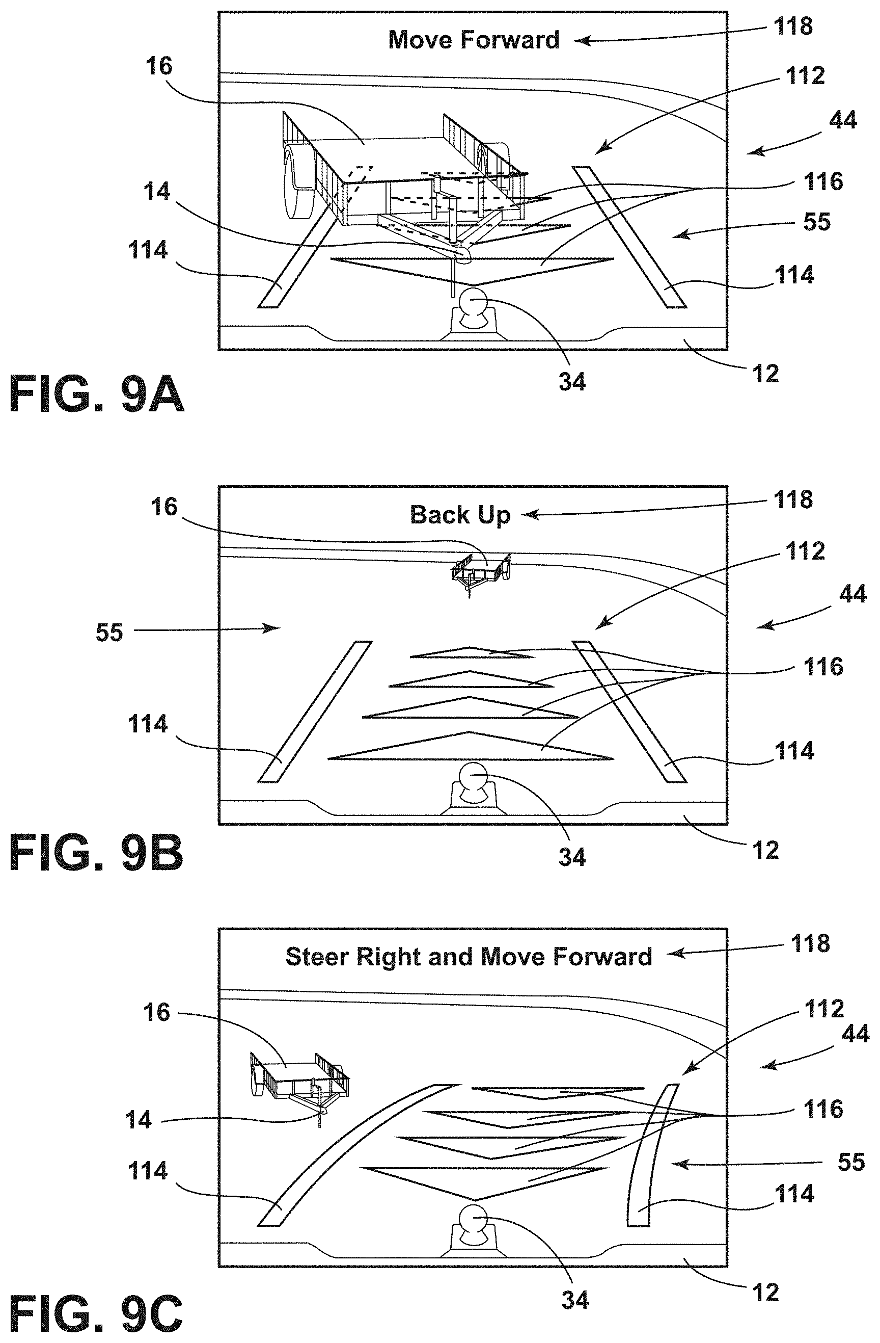 Patent US11772557 Figure 9 – Guided coaching for vehicle positioning to operate an automated hitching feature