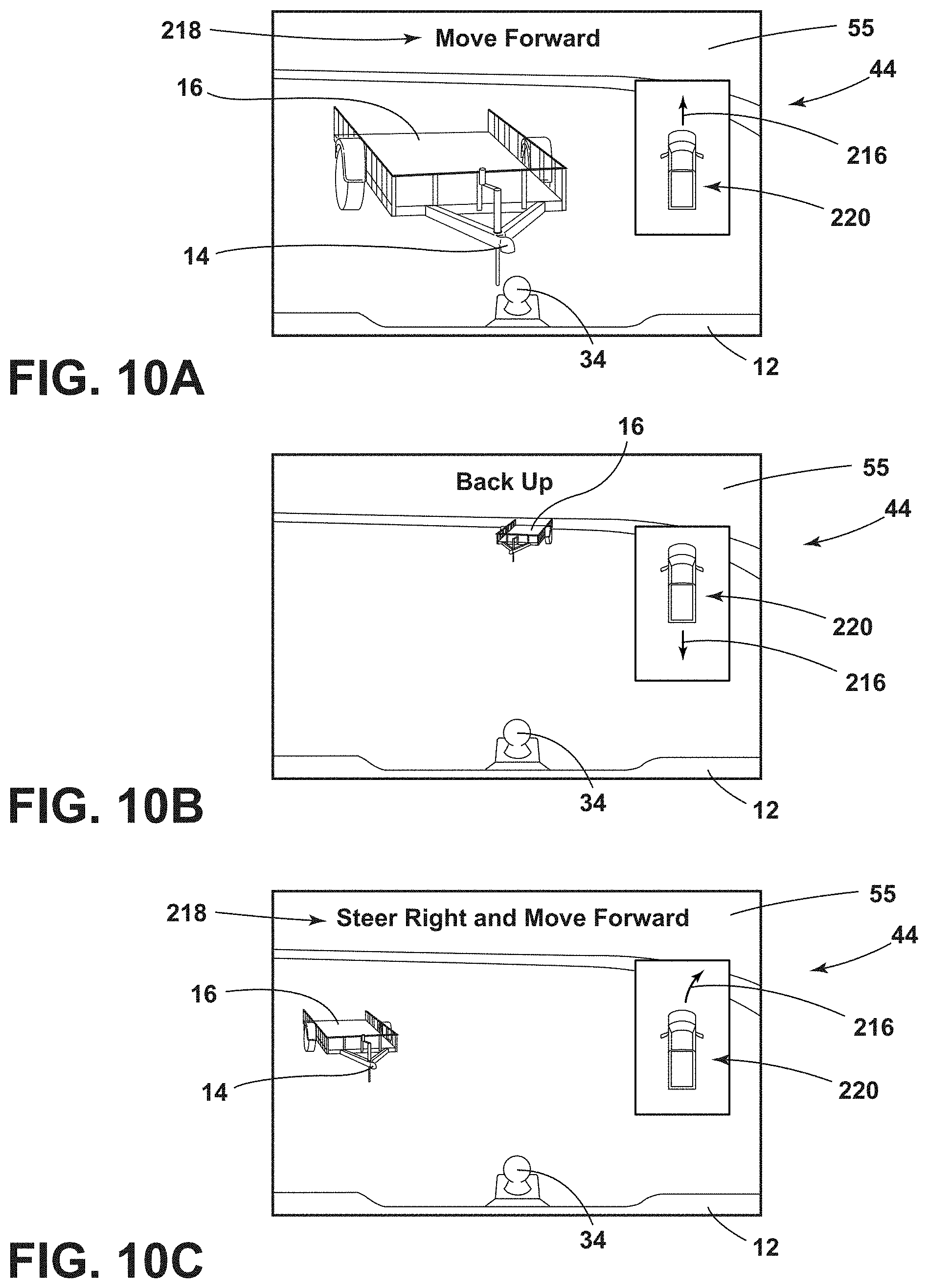 Patent US11772557 Figure 10 – Guided coaching for vehicle positioning to operate an automated hitching feature