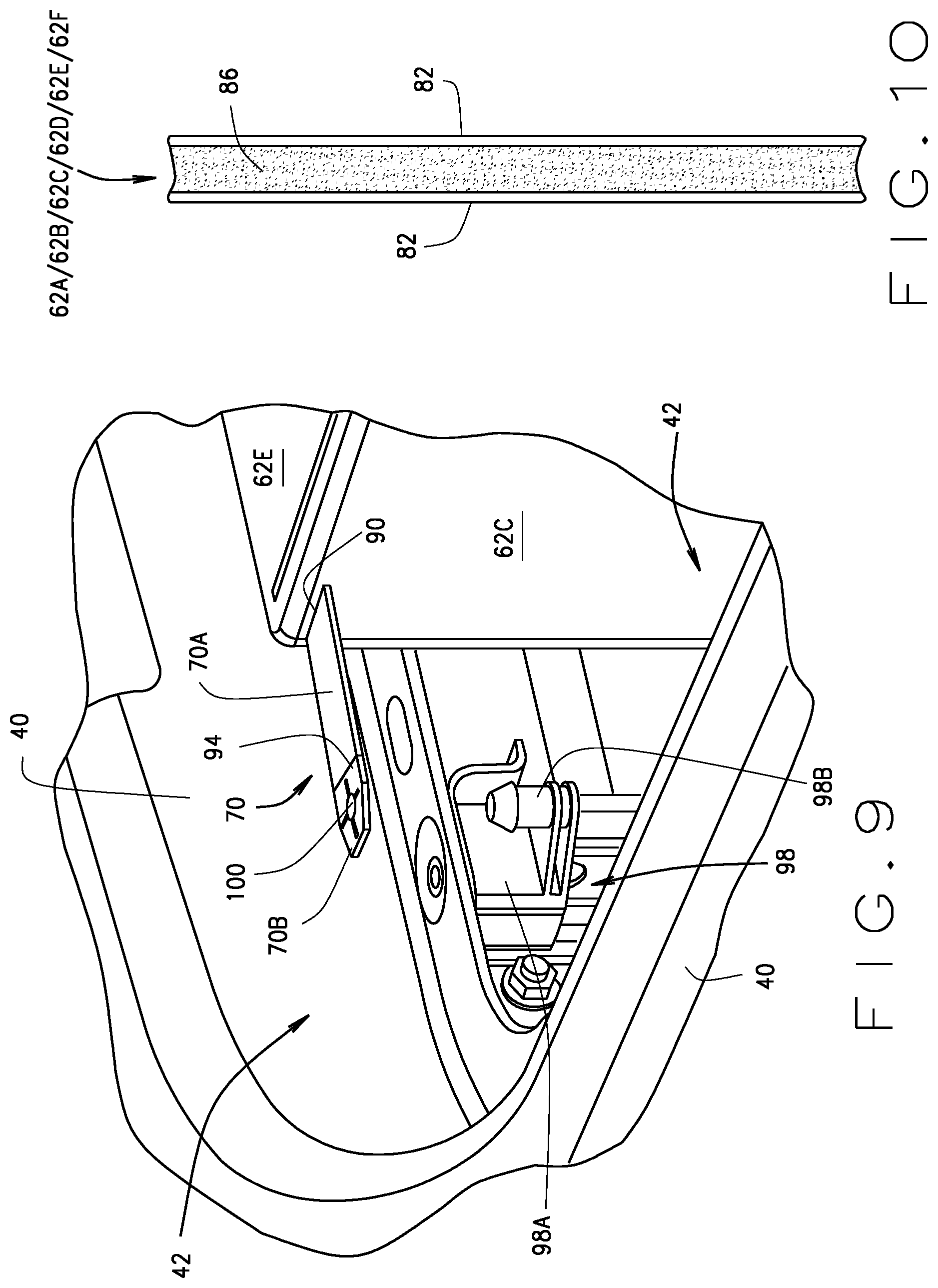 Patent US11772565 Figure 9 – Golf car under seat removable and portable storage tote bag