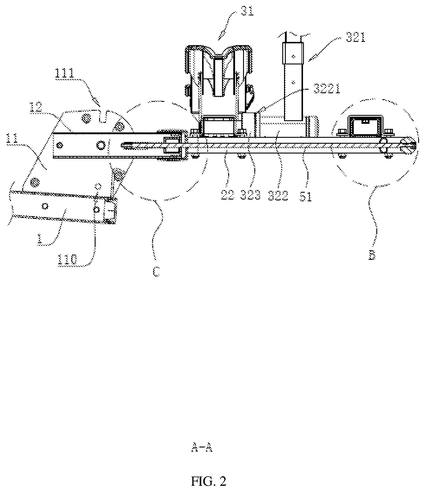 Patent US11772570 Figure 2 – Stable bicycle carrier at rear end of vehicle