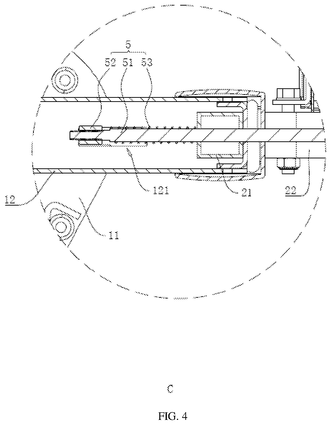 Patent US11772570 Figure 4 – Stable bicycle carrier at rear end of vehicle