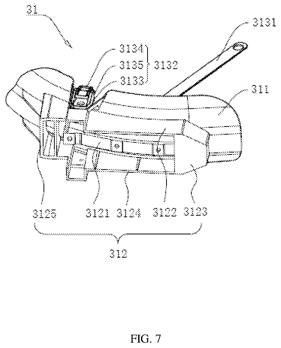 Patent US11772570 Figure 7 – Stable bicycle carrier at rear end of vehicle