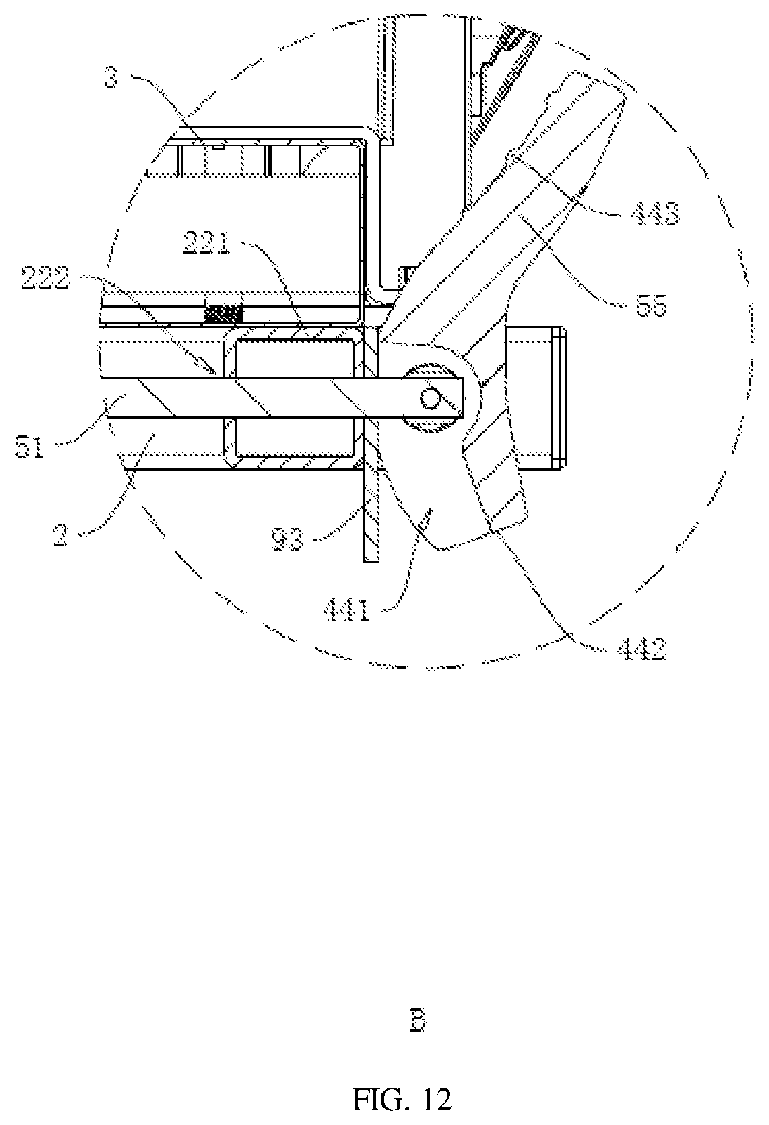 Patent US11772570 Figure 12 – Stable bicycle carrier at rear end of vehicle