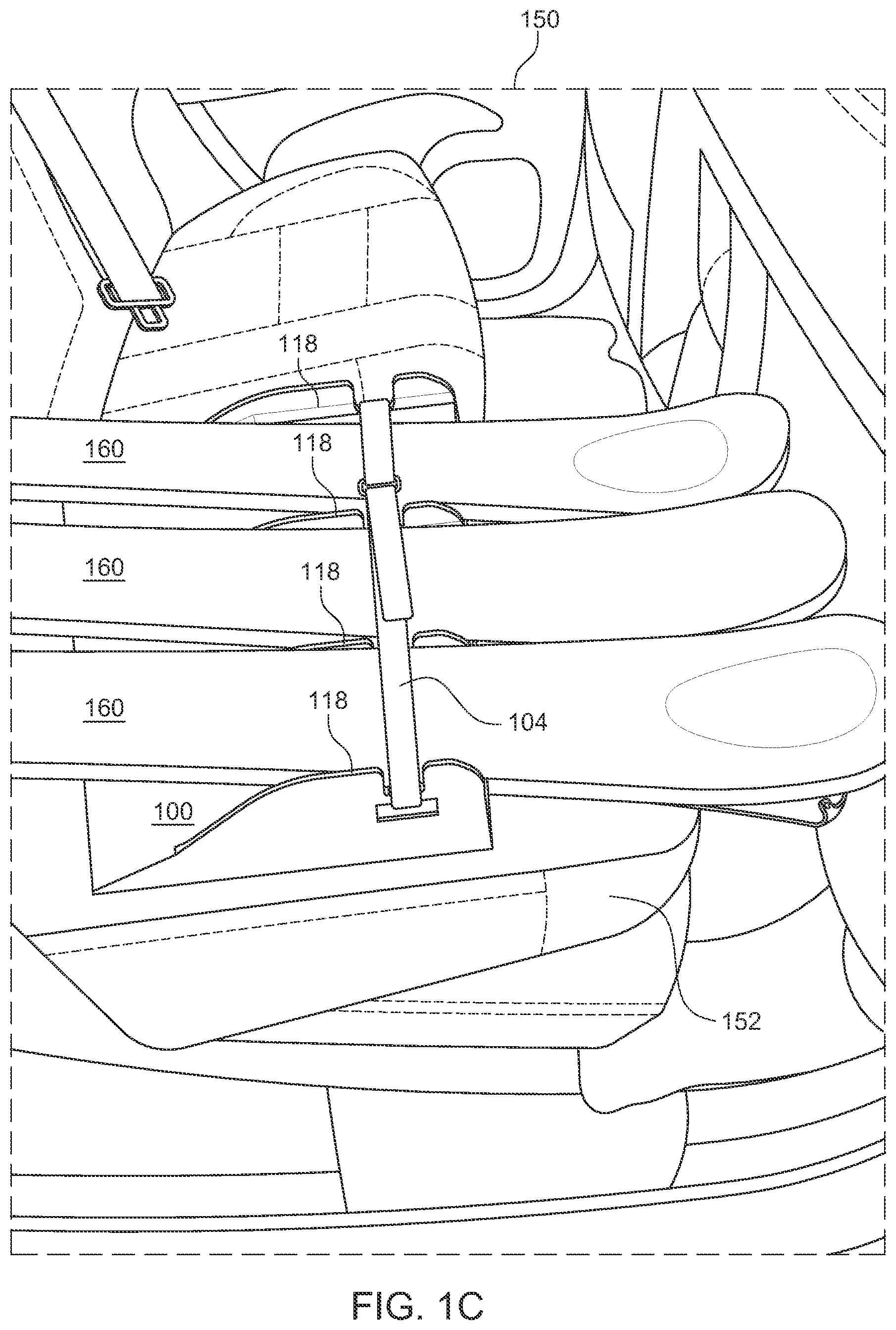 Patent US11772571 Figure 3 – Ski rack for interior of vehicle