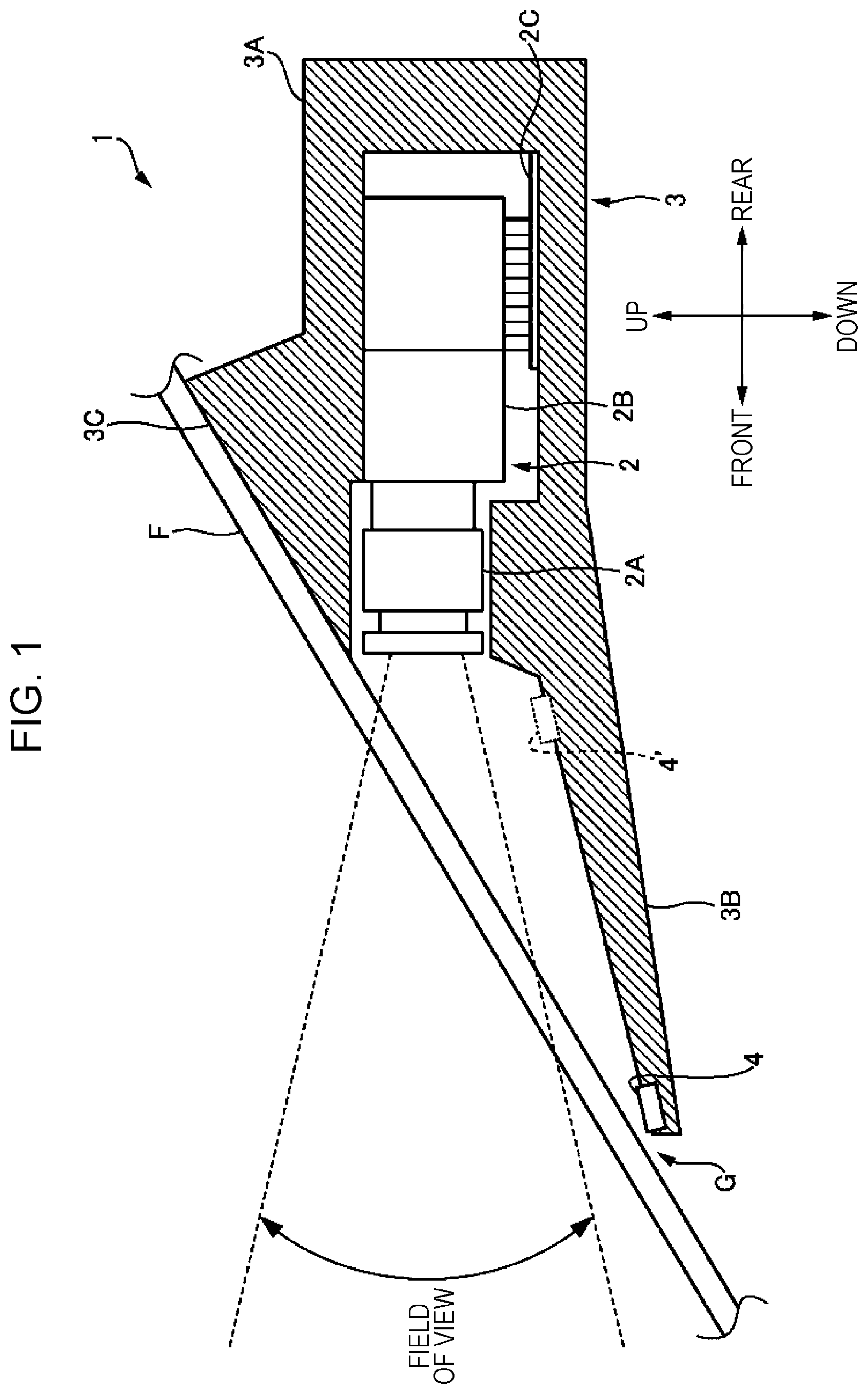 Patent US11772575 Figure 1 – In-vehicle camera device and vehicle
