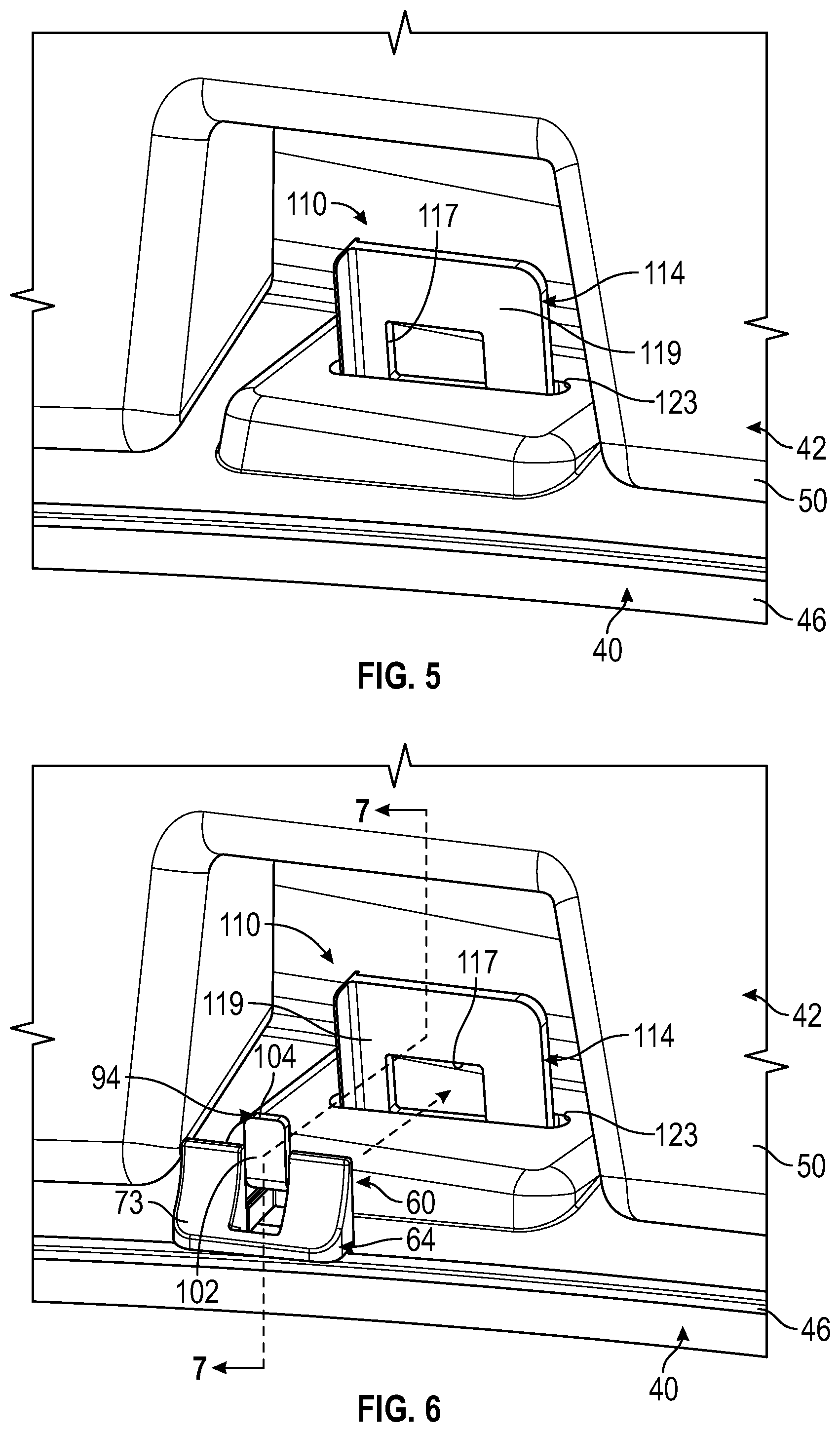 Patent US11772577 Figure 4 – Serviceable shoe-clip fastener for vehicle trim attachment