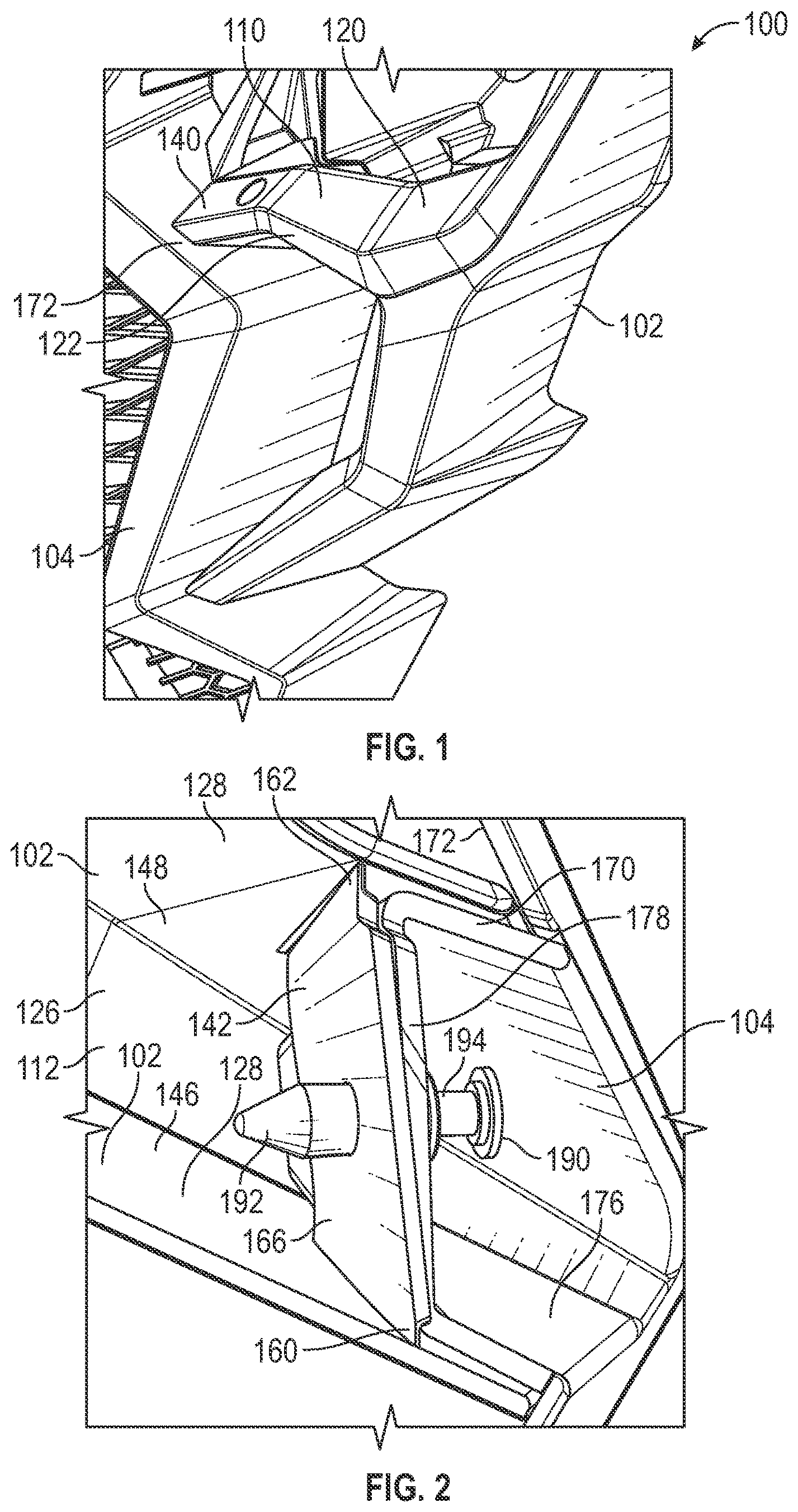 Patent US11772578 Figure 1 – Plastic vehicle body components and related attachment method