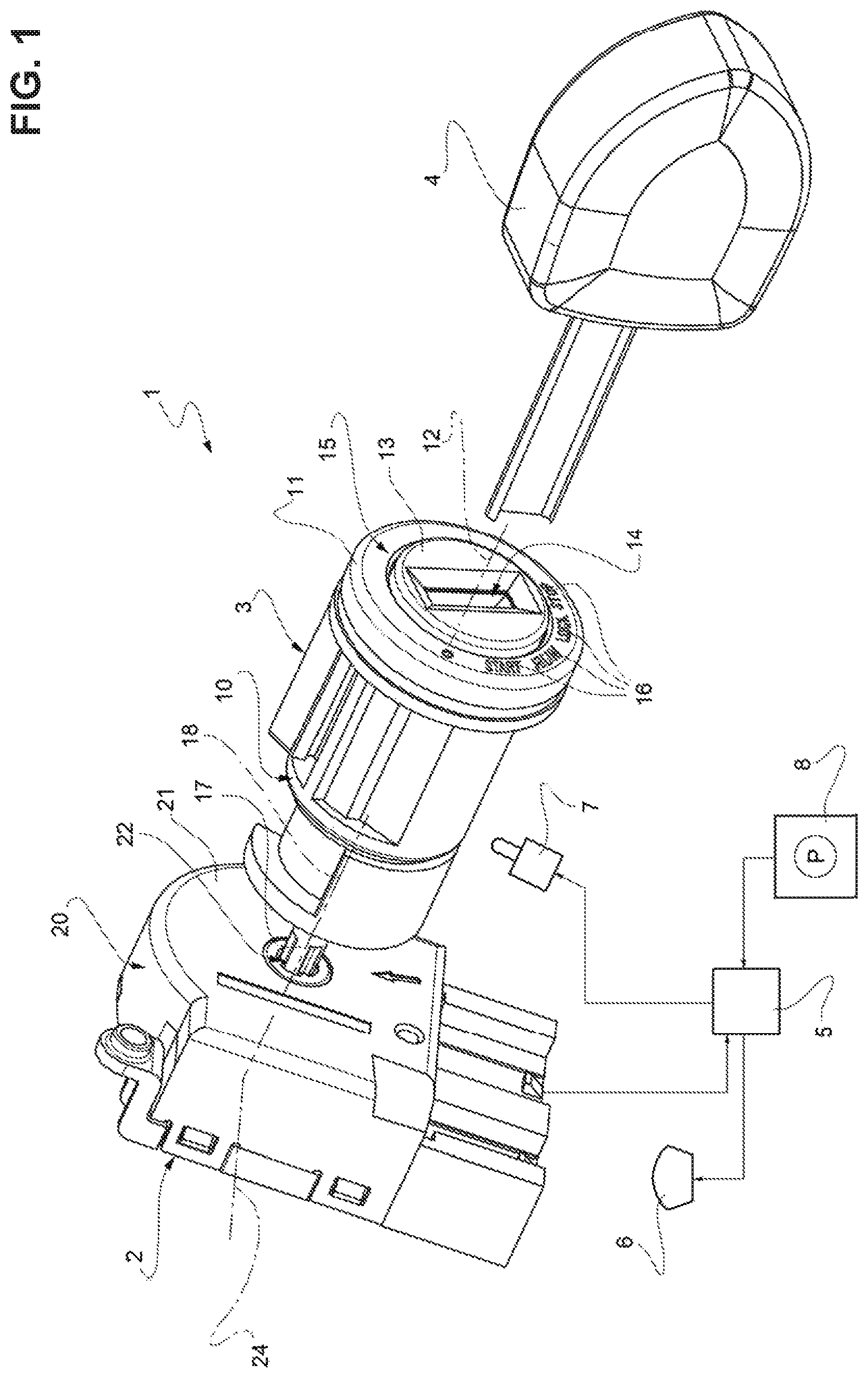 Patent US11772584 — Motor vehicle ignition switch and ignition device provided with this ignition switch — Figure 1