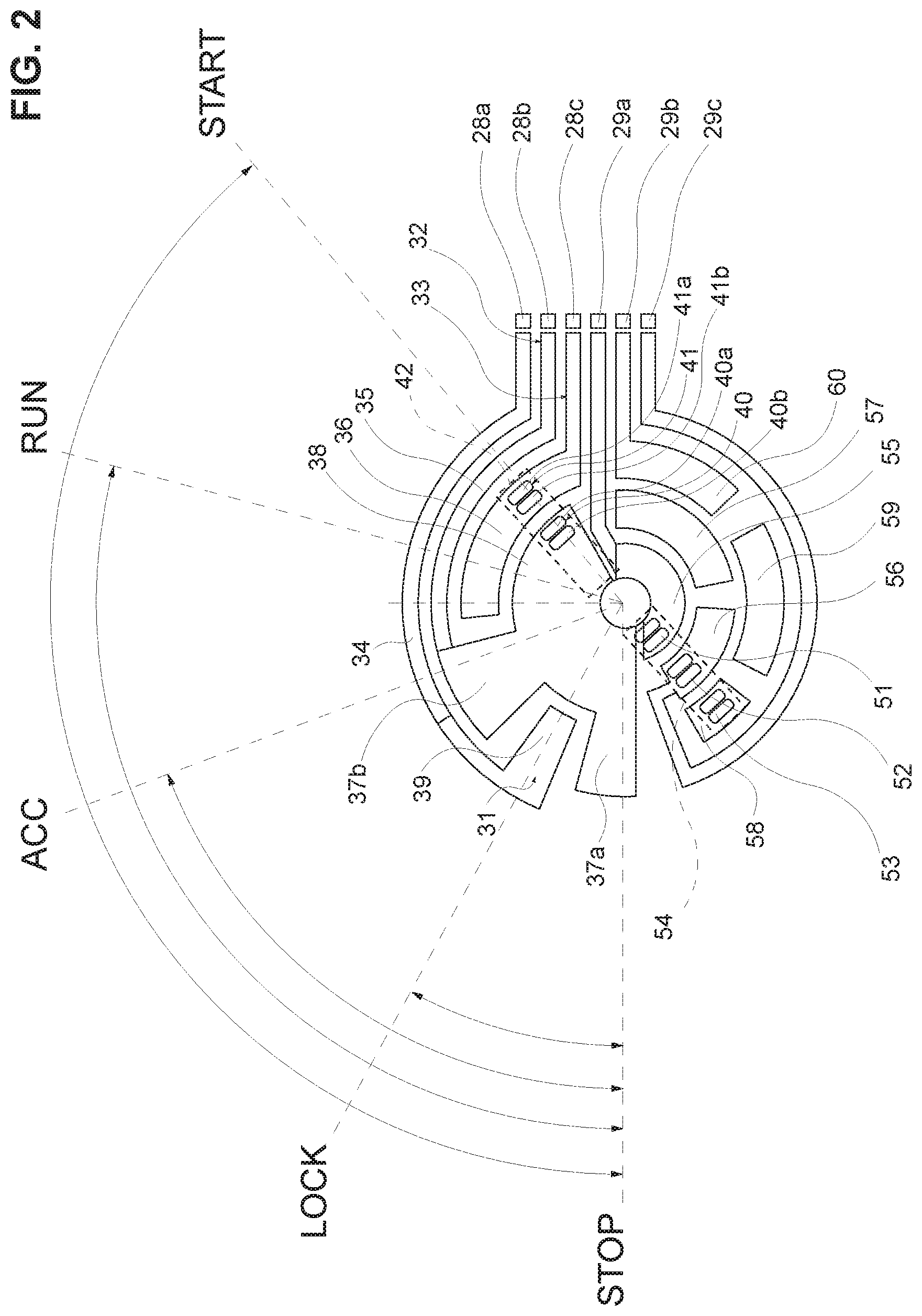 Patent US11772584 Figure 2 – Motor vehicle ignition switch and ignition device provided with this ignition switch