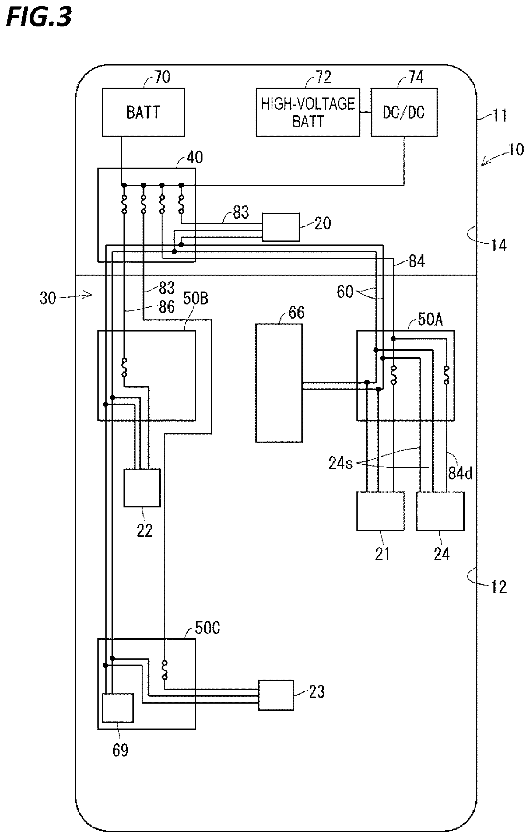 Patent US11772585 Figure 3 – Wiring system for automobile