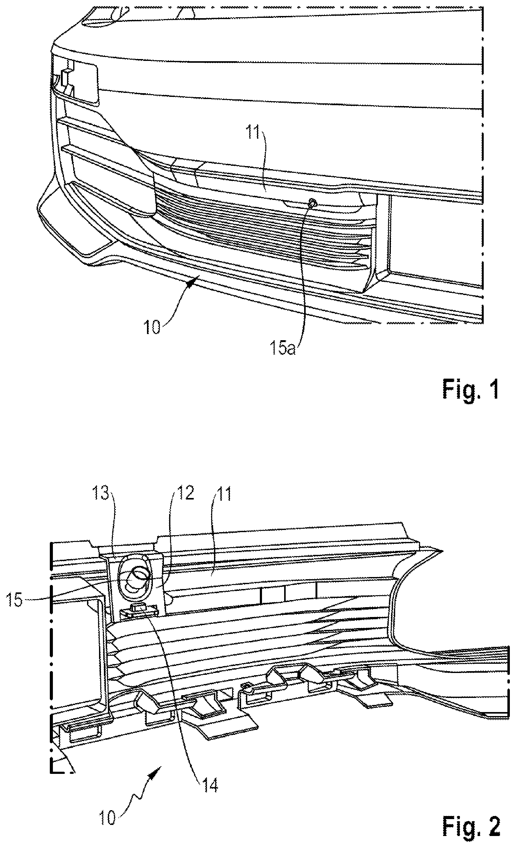 Patent US11772588 Figure 1 – Front panel part of a motor vehicle, and motor vehicle