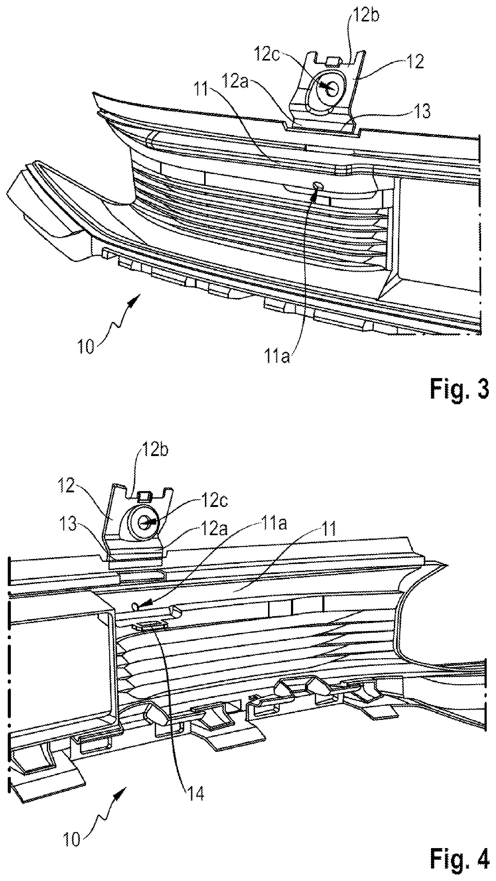 Patent US11772588 Figure 2 – Front panel part of a motor vehicle, and motor vehicle