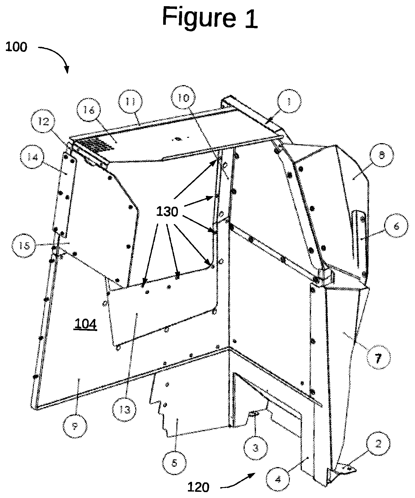 Patent US11772589 — Single cell partition for law enforcement vehicle — Figure 1