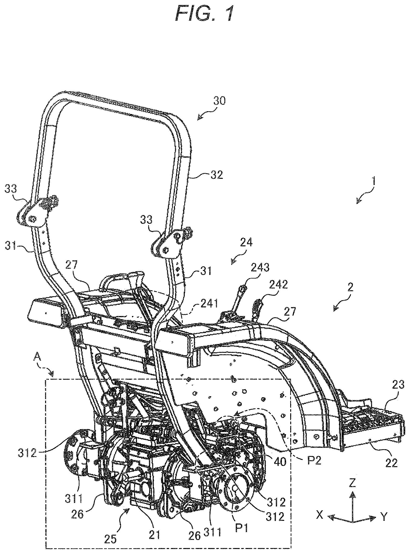 Patent US11772590 Figure 1 – Work vehicle