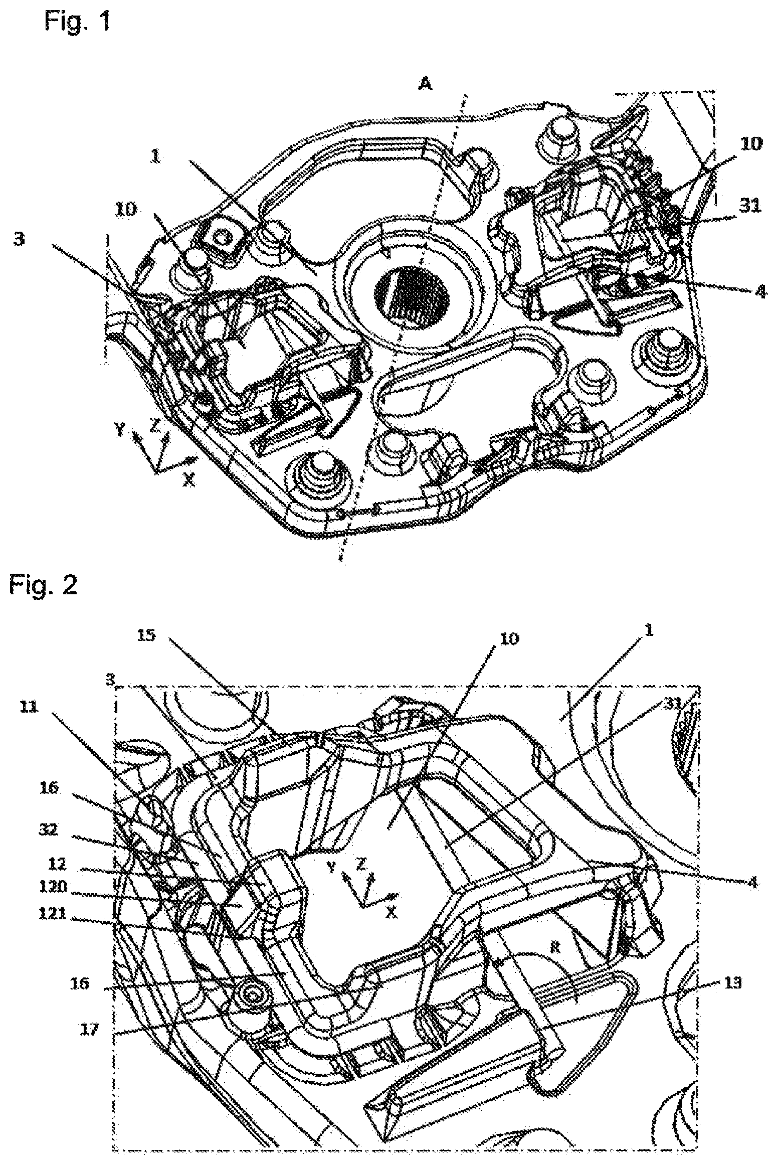 Patent US11772591 Figure 1 – Device for removably mounting an airbag module on a steering wheel