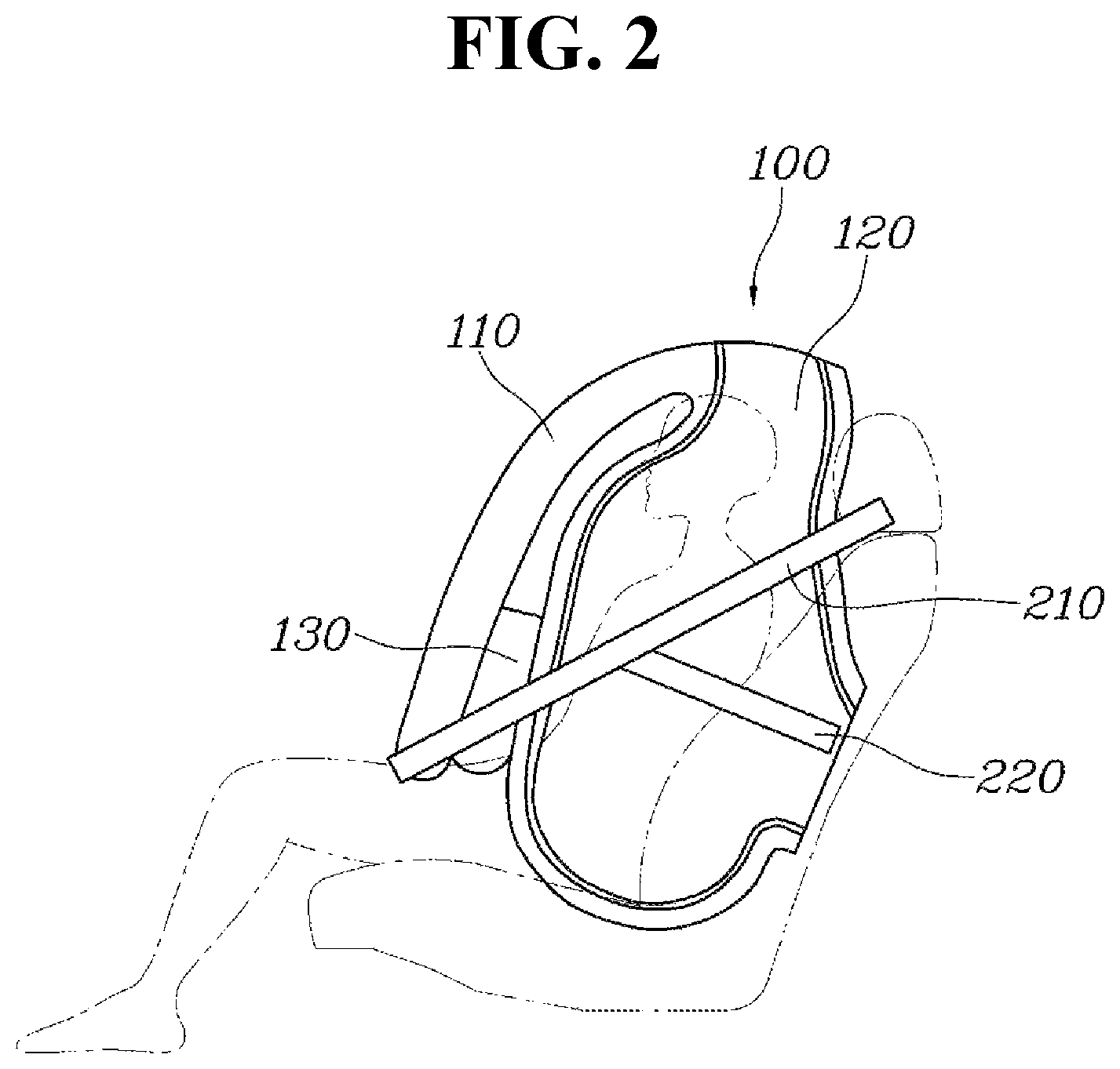 Patent US11772592 Figure 2 – Seat airbag device for vehicle