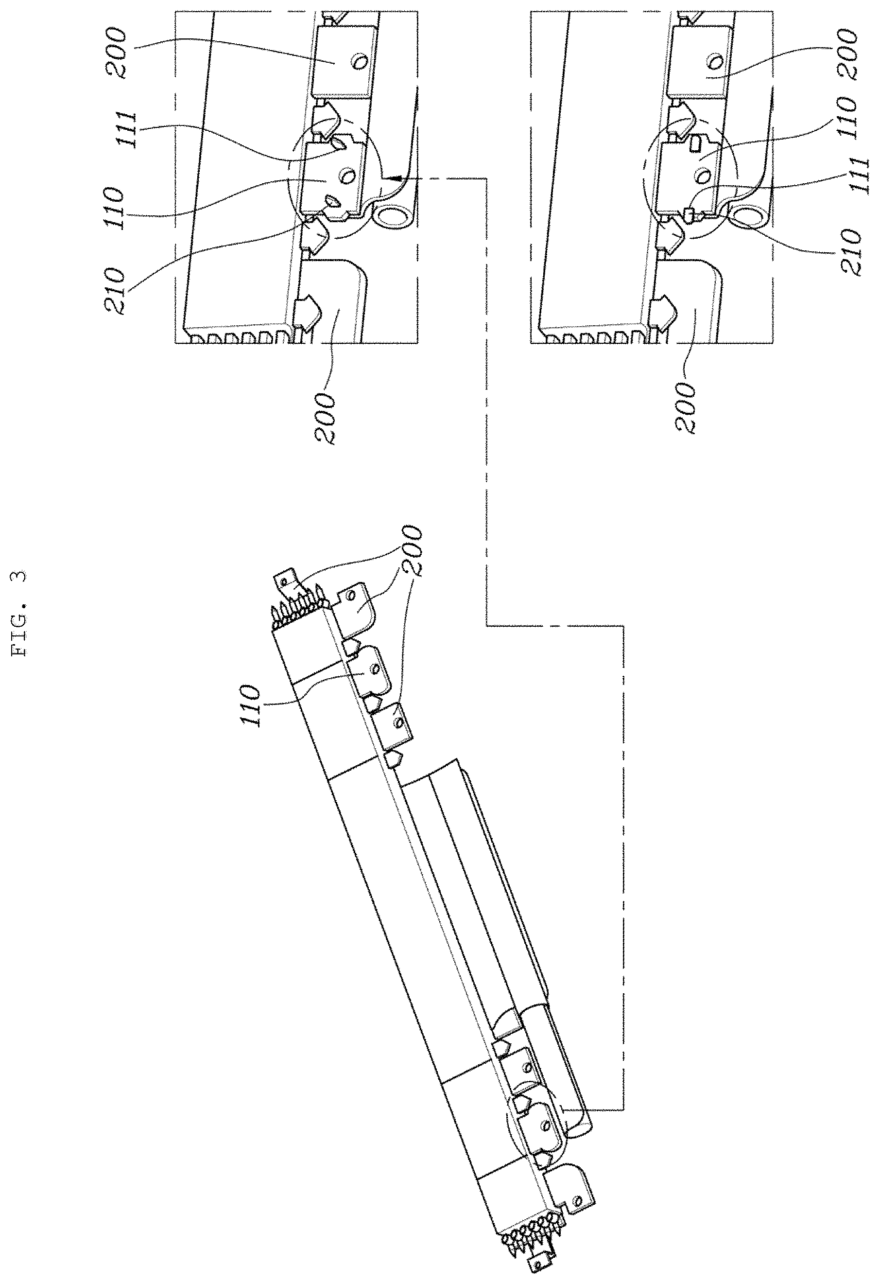 Patent US11772594 Figure 3 – Vehicle roof airbag with binding parts