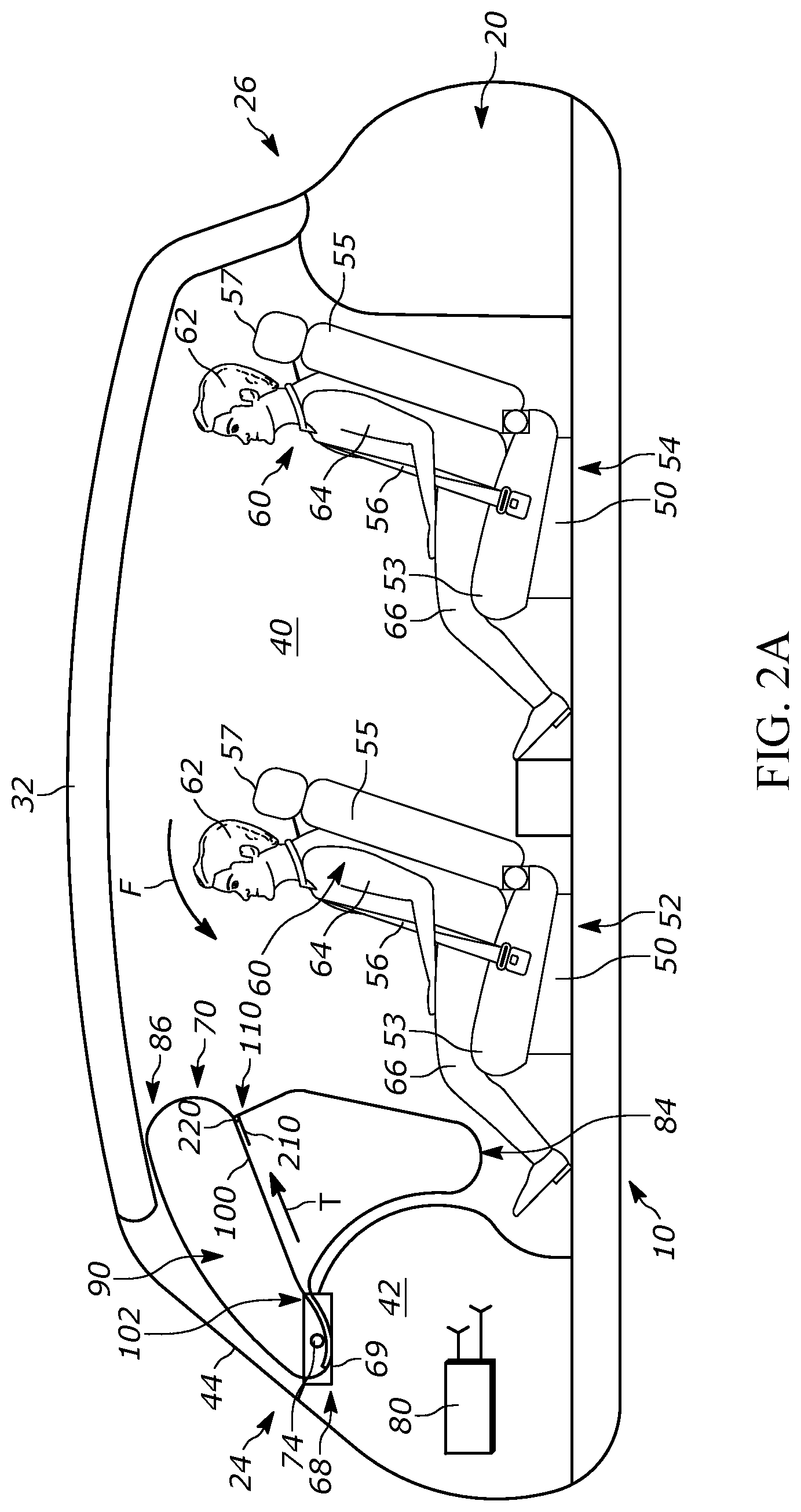 Patent US11772595 Figure 2 – Airbag with reinforced tether