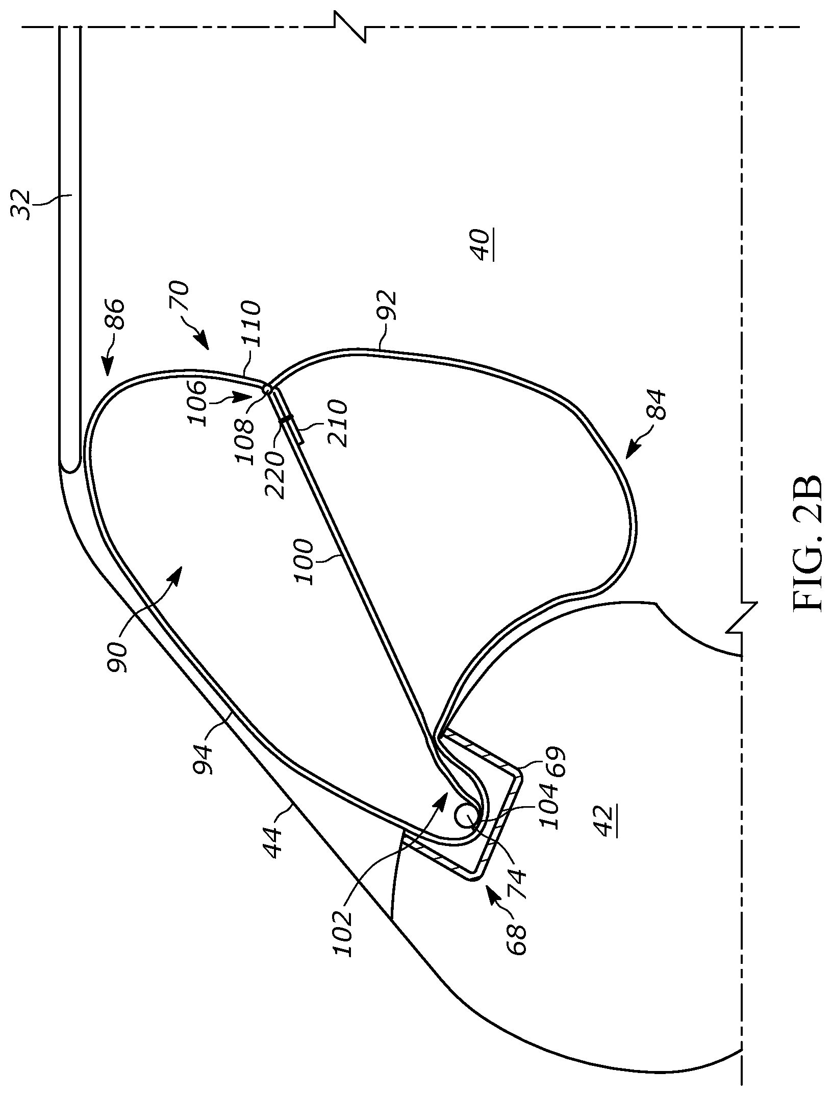 Patent US11772595 Figure 3 – Airbag with reinforced tether