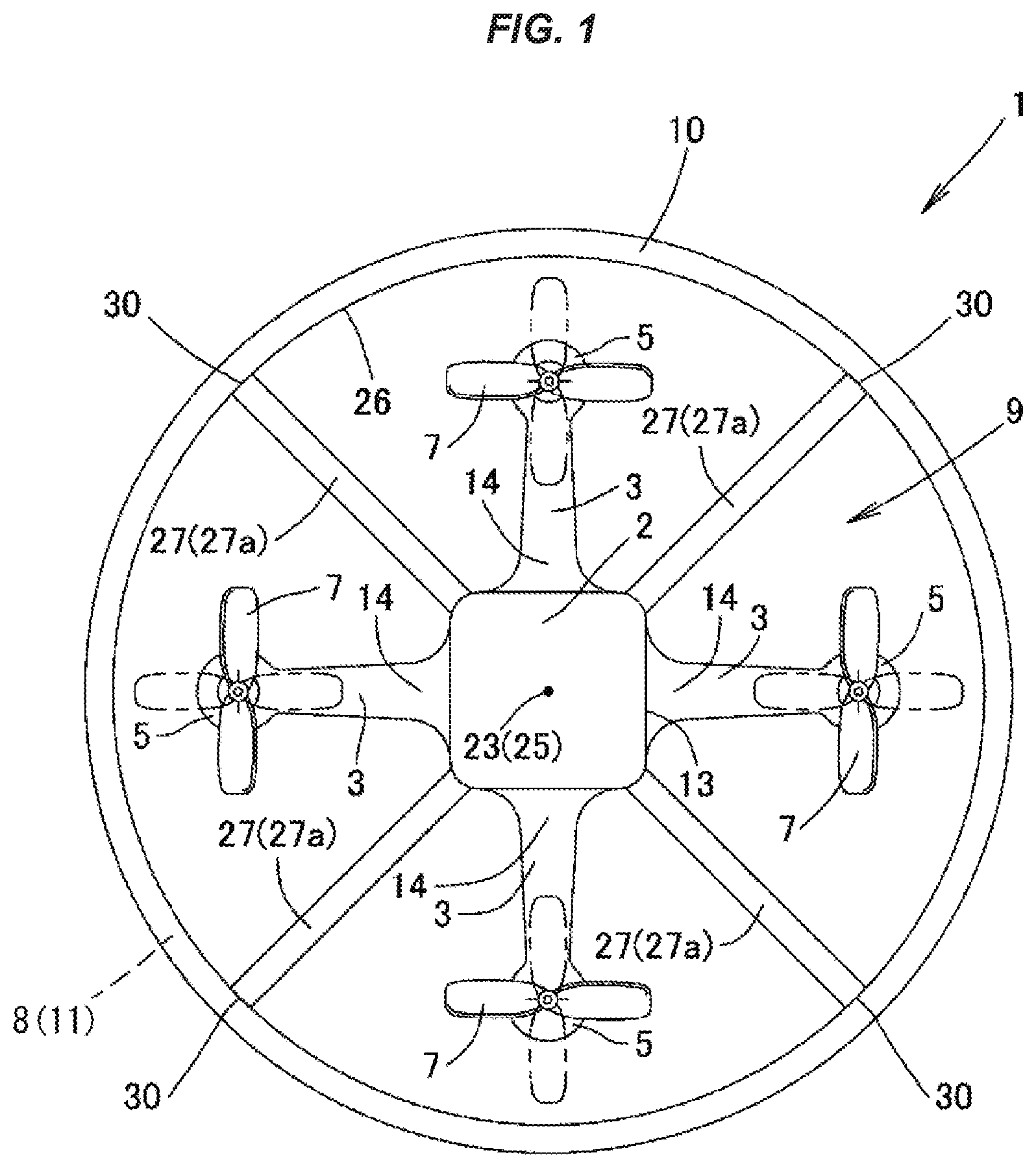 Patent US11772597 Figure 1 – Drone with airbag