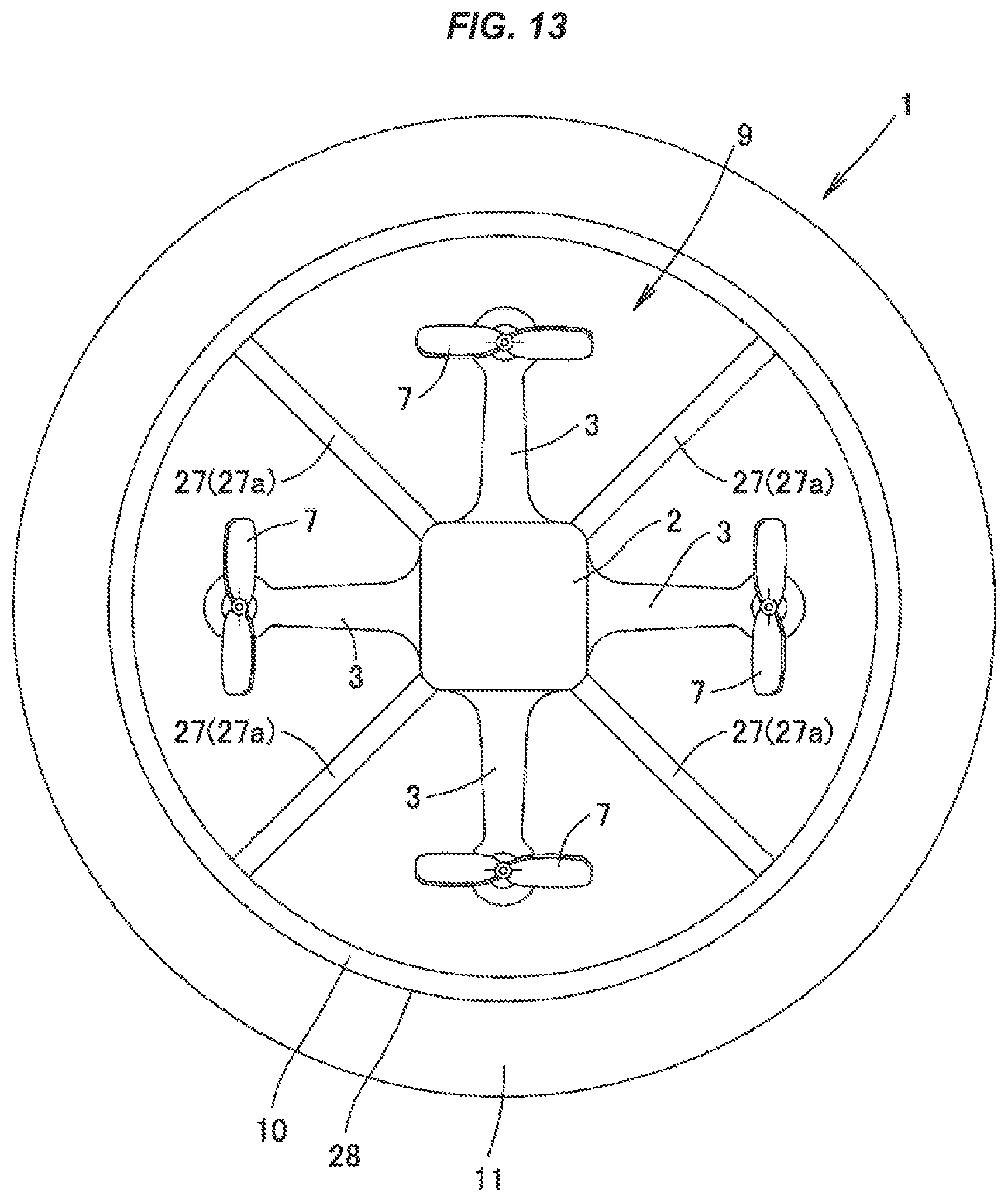 Patent US11772597 Figure 9 – Drone with airbag