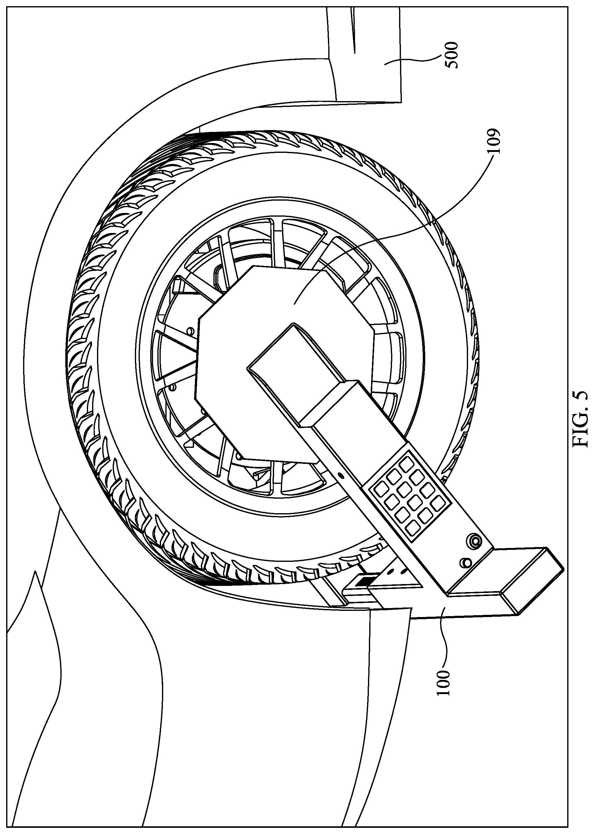 Patent US11772602 Figure 5 – Locking boot for vehicle wheel