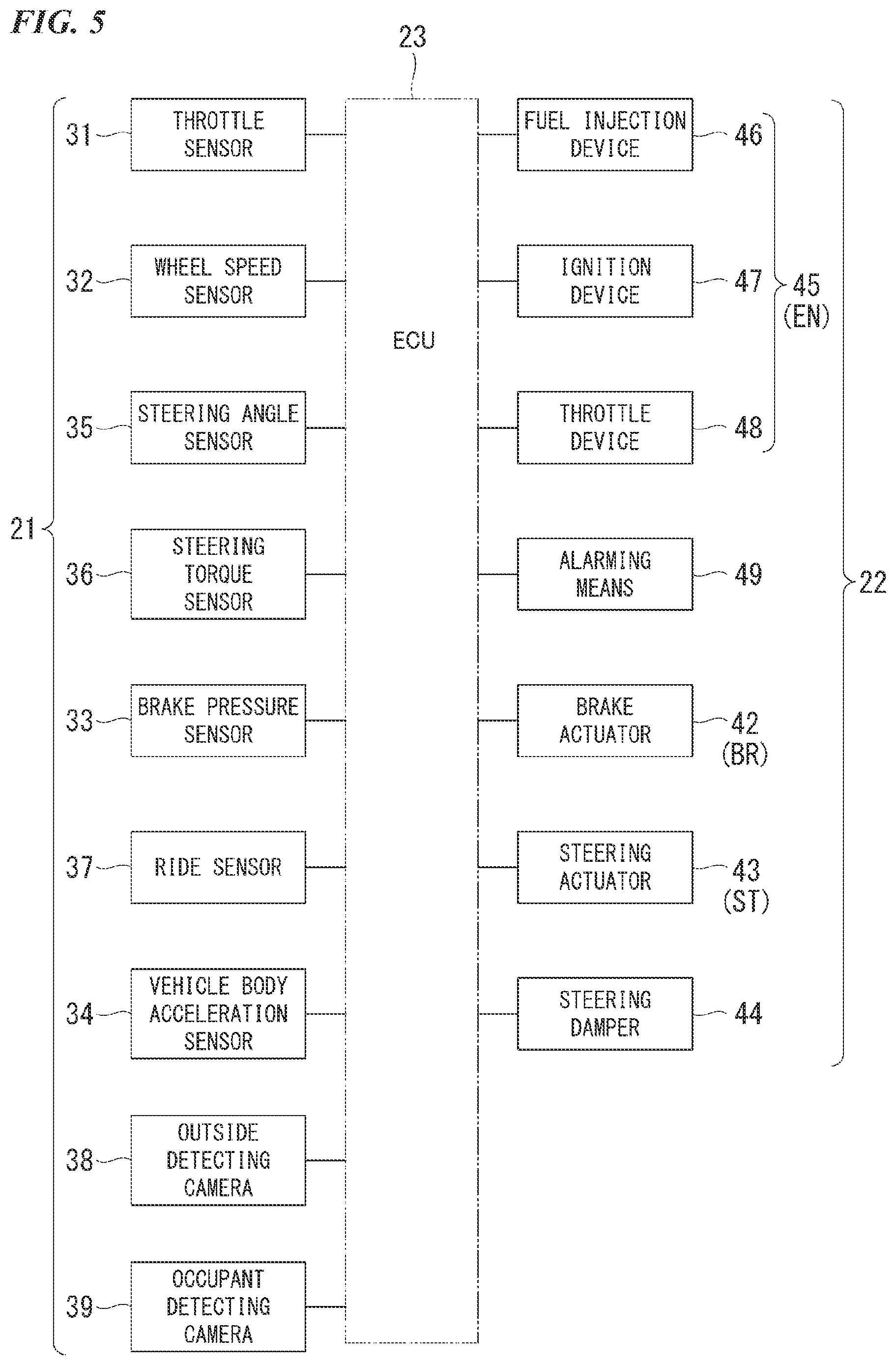 Patent US11772614 Figure 5 – Drive assistance device for saddle type vehicle