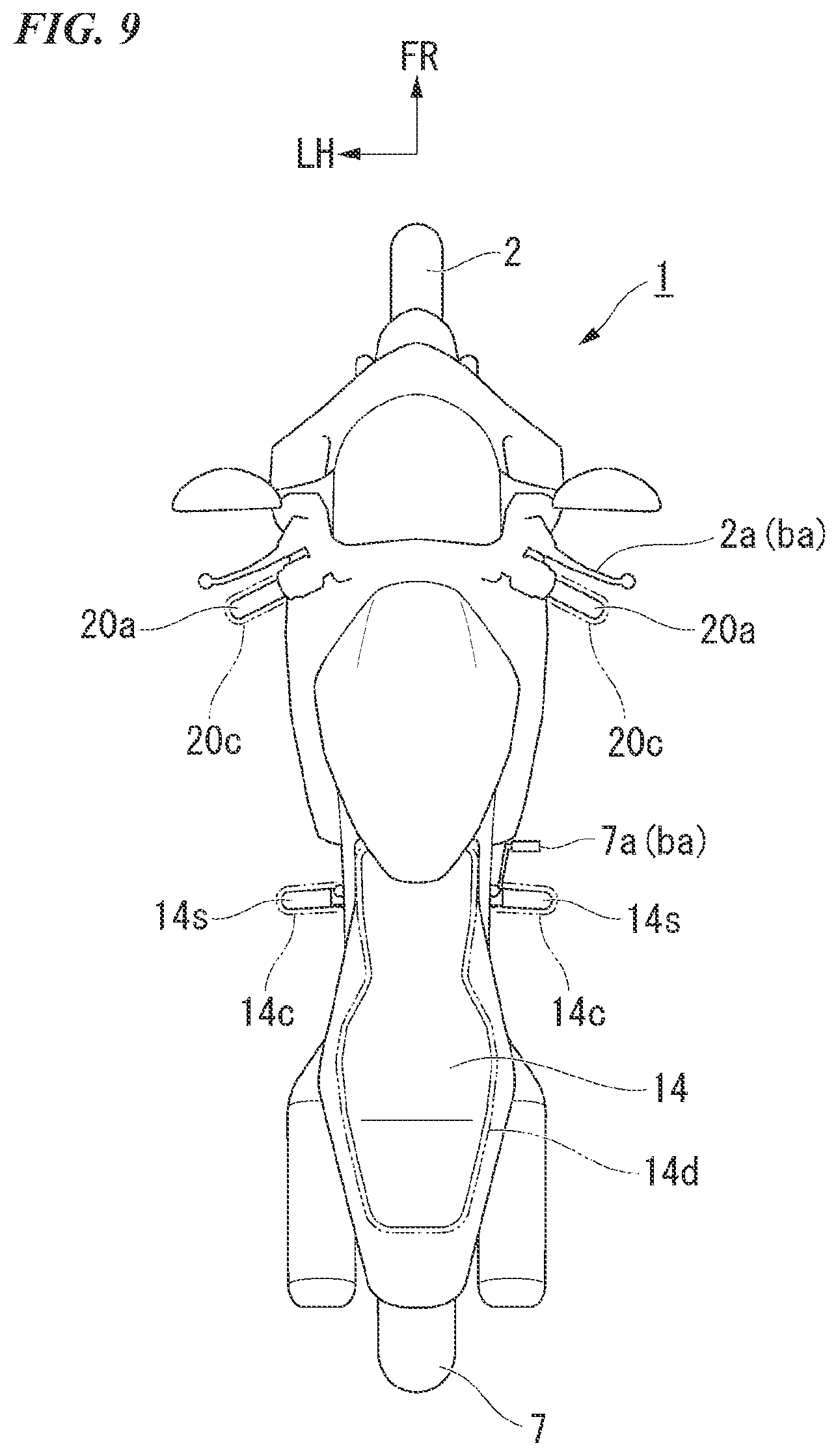 Patent US11772614 Figure 9 – Drive assistance device for saddle type vehicle